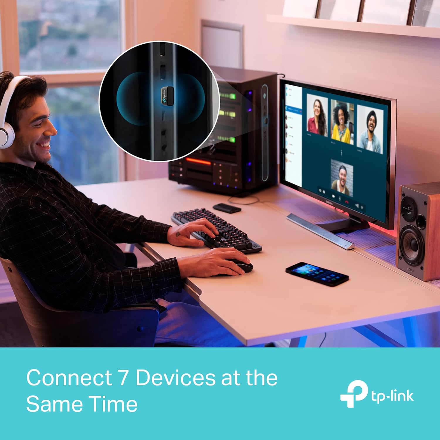 TP-Link USB Bluetooth Adapter for PC - Bluetooth 5.3 Dongle Receiver, Plug and Play, Nano Design, EDR & BLE, Supports- بلوتوث