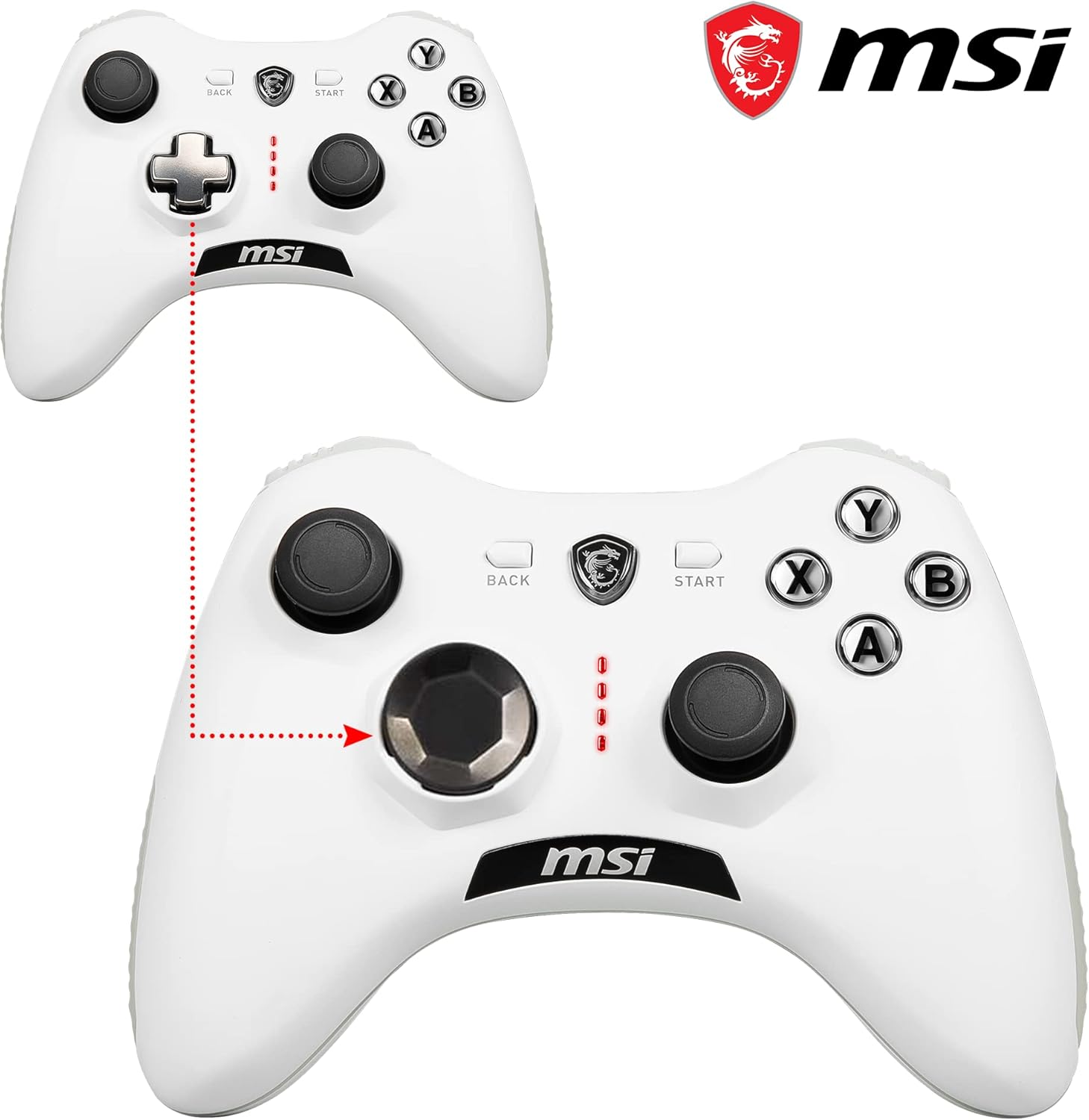 MSI FORCE GC20 V2 Wired Gaming Controller – White - يد تحكم بيضاء