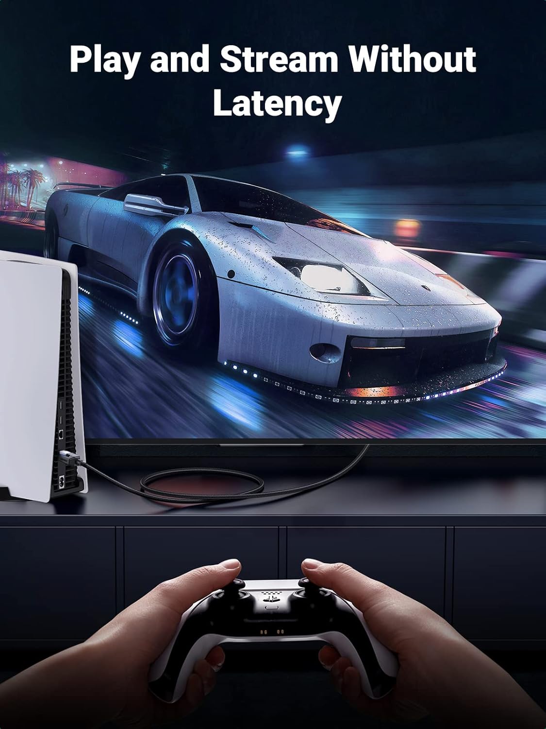 UGREEN Cat 8 Ethernet Cable RJ45 15FT (4.5M), High Speed Braided 40Gbps 2000Mhz - كيبل نت 4.5 متر