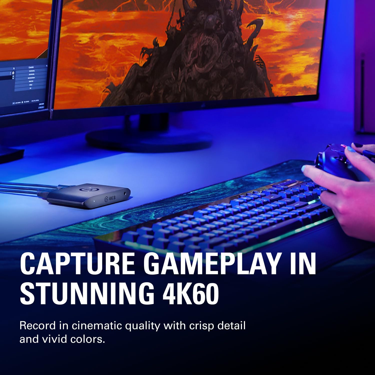 Elgato 4K S Capture Card for PS5, Xbox Series X/S, Switch 2 - 4K60, 1440p120 or 1080p240 passthrough - جهاز تسجيل أحترافي