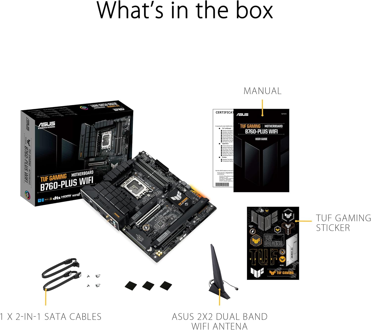 ASUS TUF GAMING B760-PLUS WIFI DDR5 LGA 1700 , INTEL GAMING MOTHERBAORD - لوحه أم