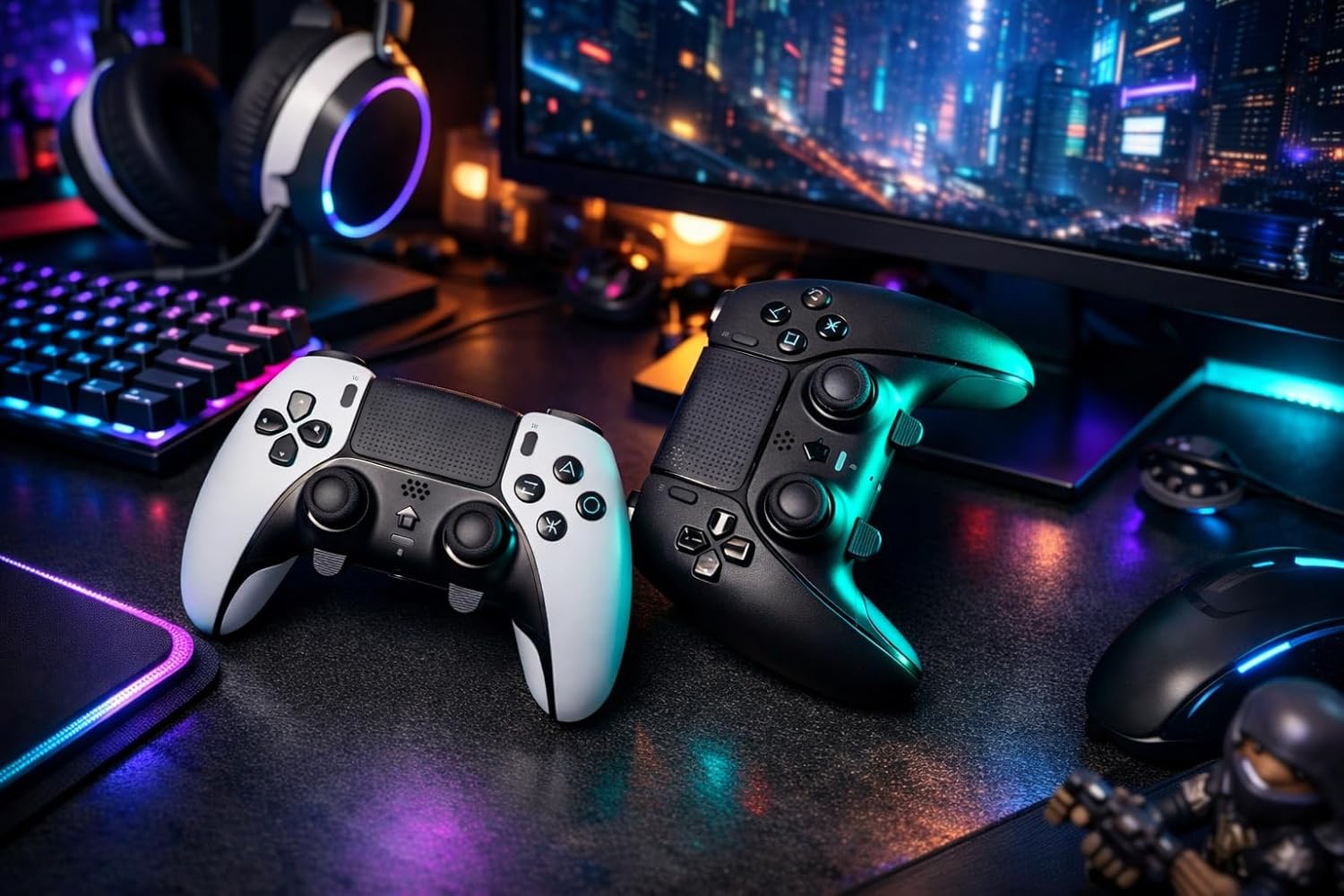 EpicArma PS5 & PC Wireless Controller Gamepad, 6-Axis Gyro, Custom Rear Triggers, Black