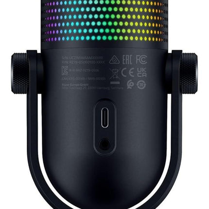 ميكروفون Razer Seiren V3 Chroma RGB USB: إضاءة تفاعلية للبث واللعب - مستشعر كتم الصوت بلمسة واحدة - أسود - مايك هترافي 