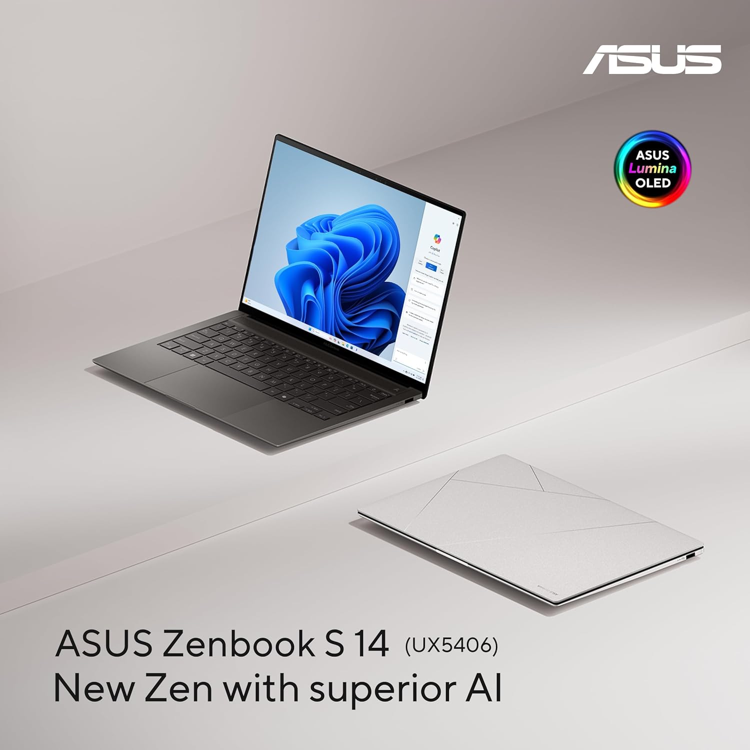 Asus Zenbook S 14 Laptop UX5406SA-OLEDU731WG, 14-inch, 120Hz, 3K OLED, Ultra 7, 32GB RAM, 1TB SSD, Grey - لابتوب