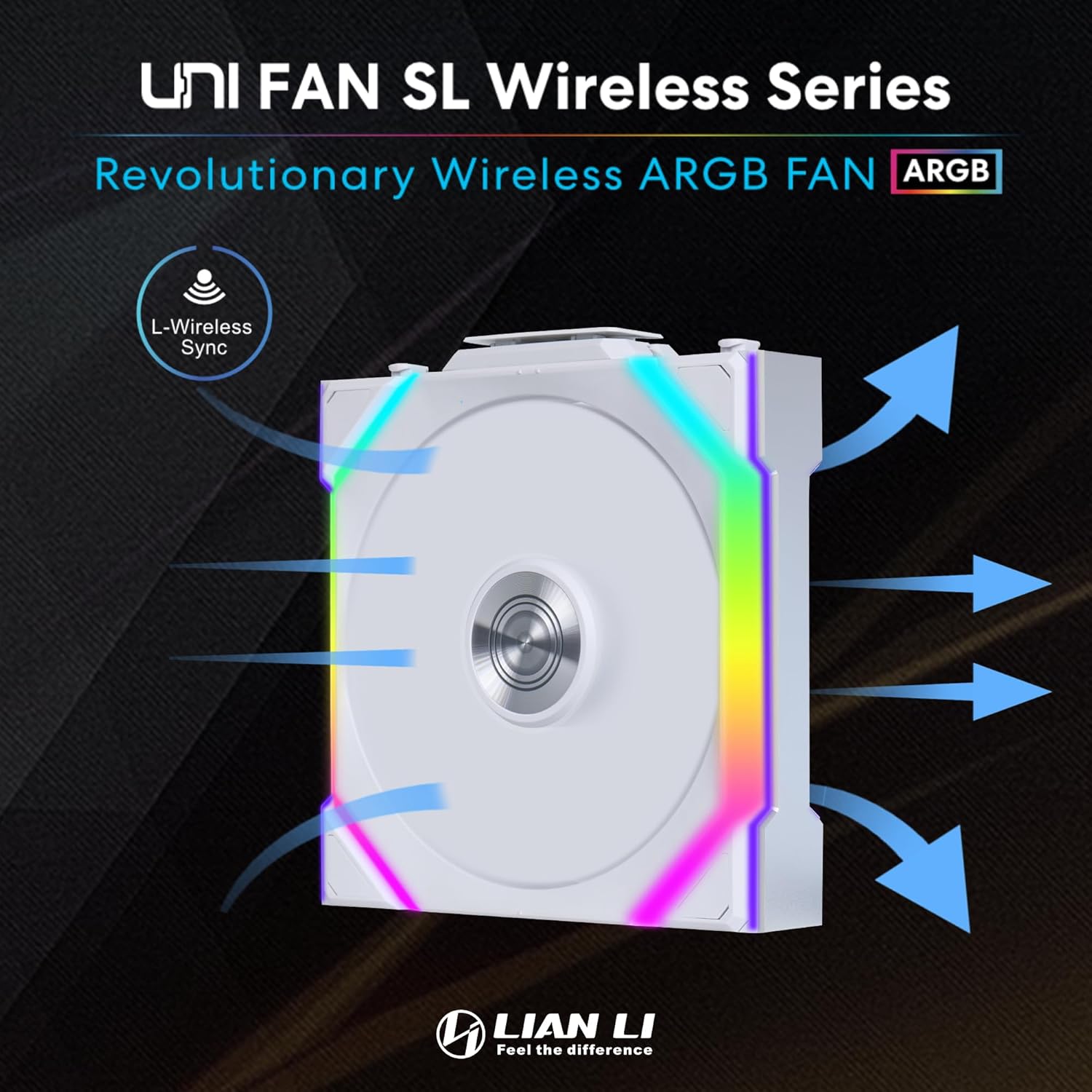 Lian Li UNI FAN SL Wireless 120mm – White (Single Pack) ARGB PWM PC Fan- مروحة