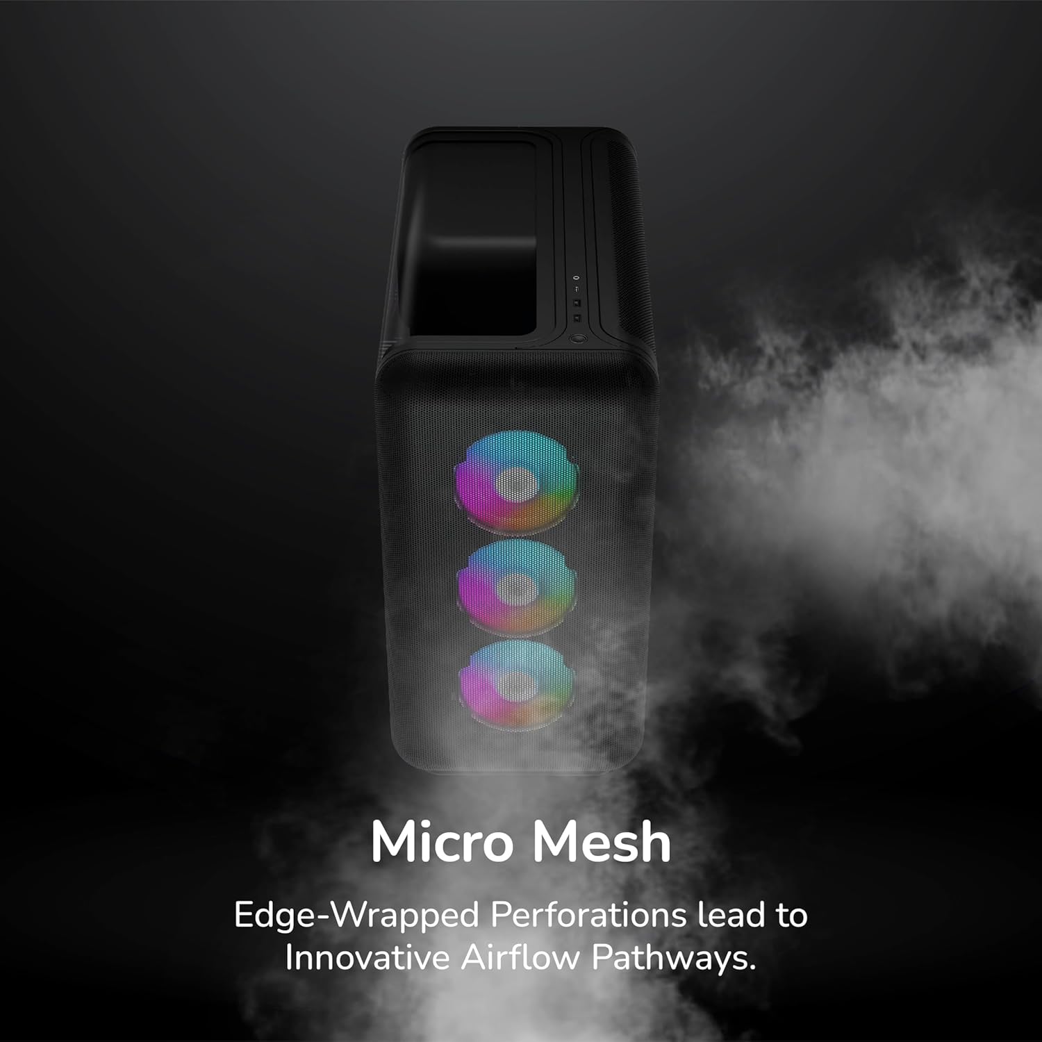 HYTE X50 Modern Performance ATX Mid-Tower PC Gaming Case Pitch Black, Curved Glass, High-Airflow Design - كيس