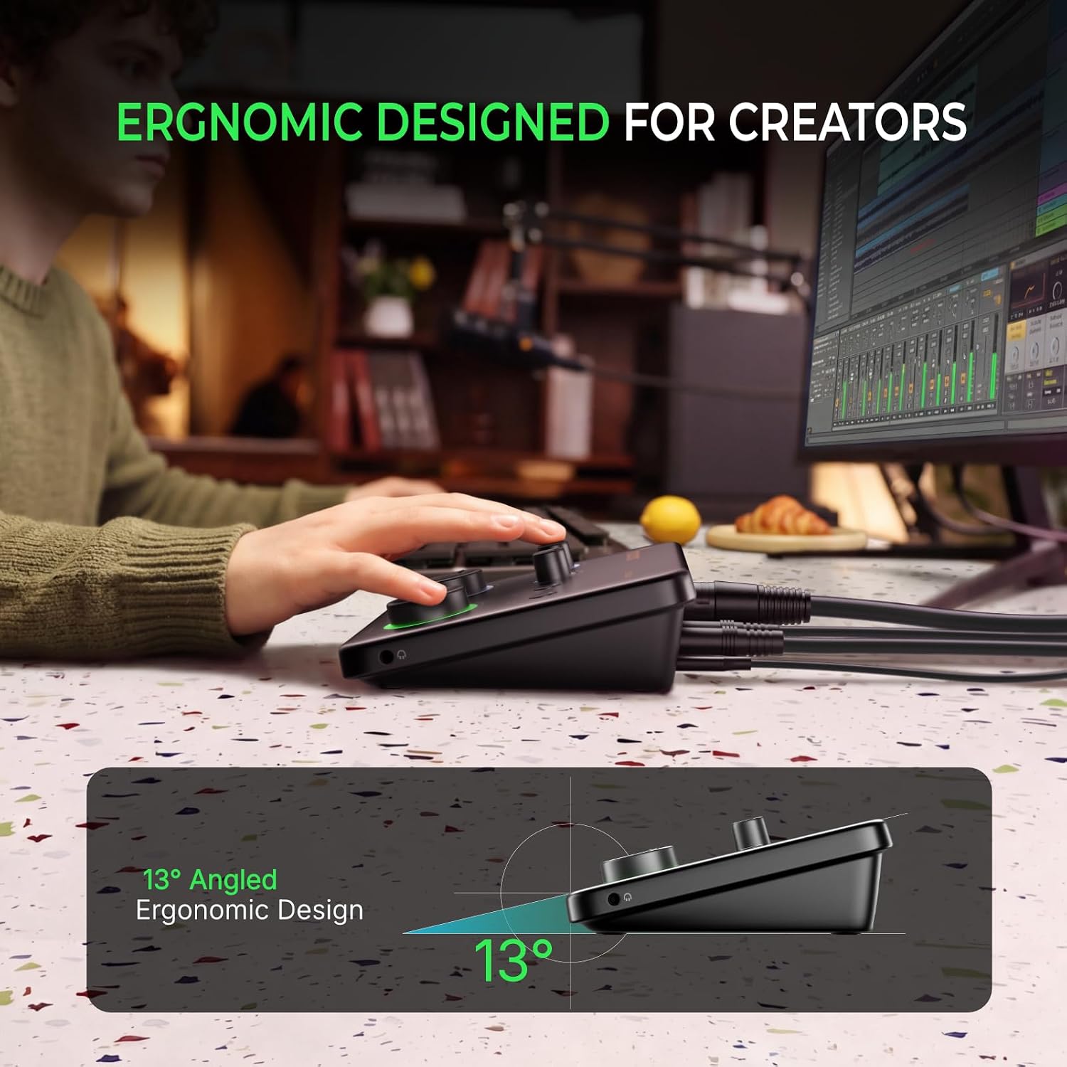 Maono PS22 Lite Audio Interface ProStudio – 24-bit/192kHz, Premium Mic Preamps, +48V Phantom Power, Zero-Latency Direct Monitoring (PC/Mac) - مكسر صوت