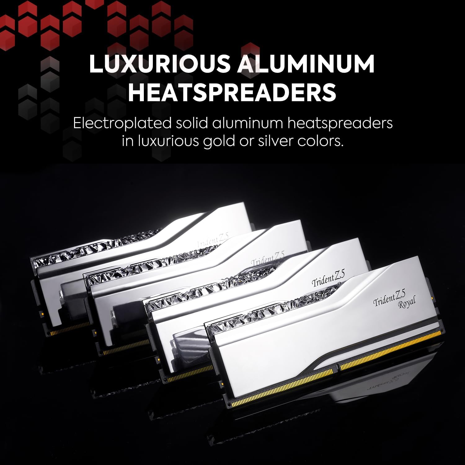 G.SKILL Trident Z5 Royal Series DDR5 RAM (Intel XMP 3.0) 48GB (2x24GB) 8000MT/s CL40-48-48-128 1.35V Desktop Computer Memory U-DIMM - Silver - رامات