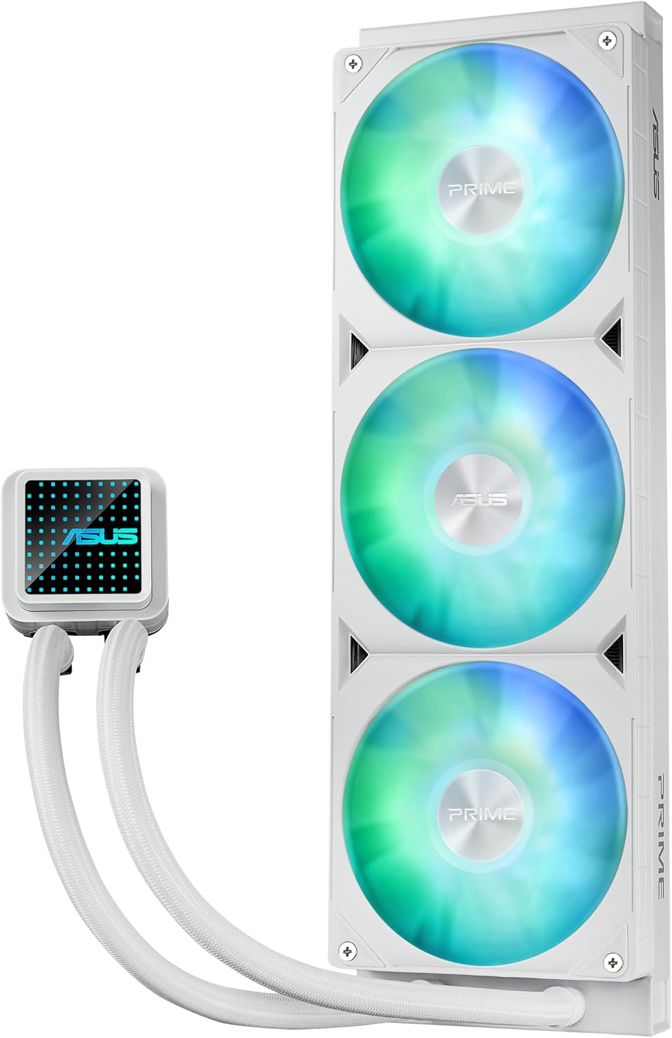 ASUS Prime LC 360 ARGB White Edition all-in-one CPU liquid cooler with special CPU contact area  - مبرد مائي أبيض
