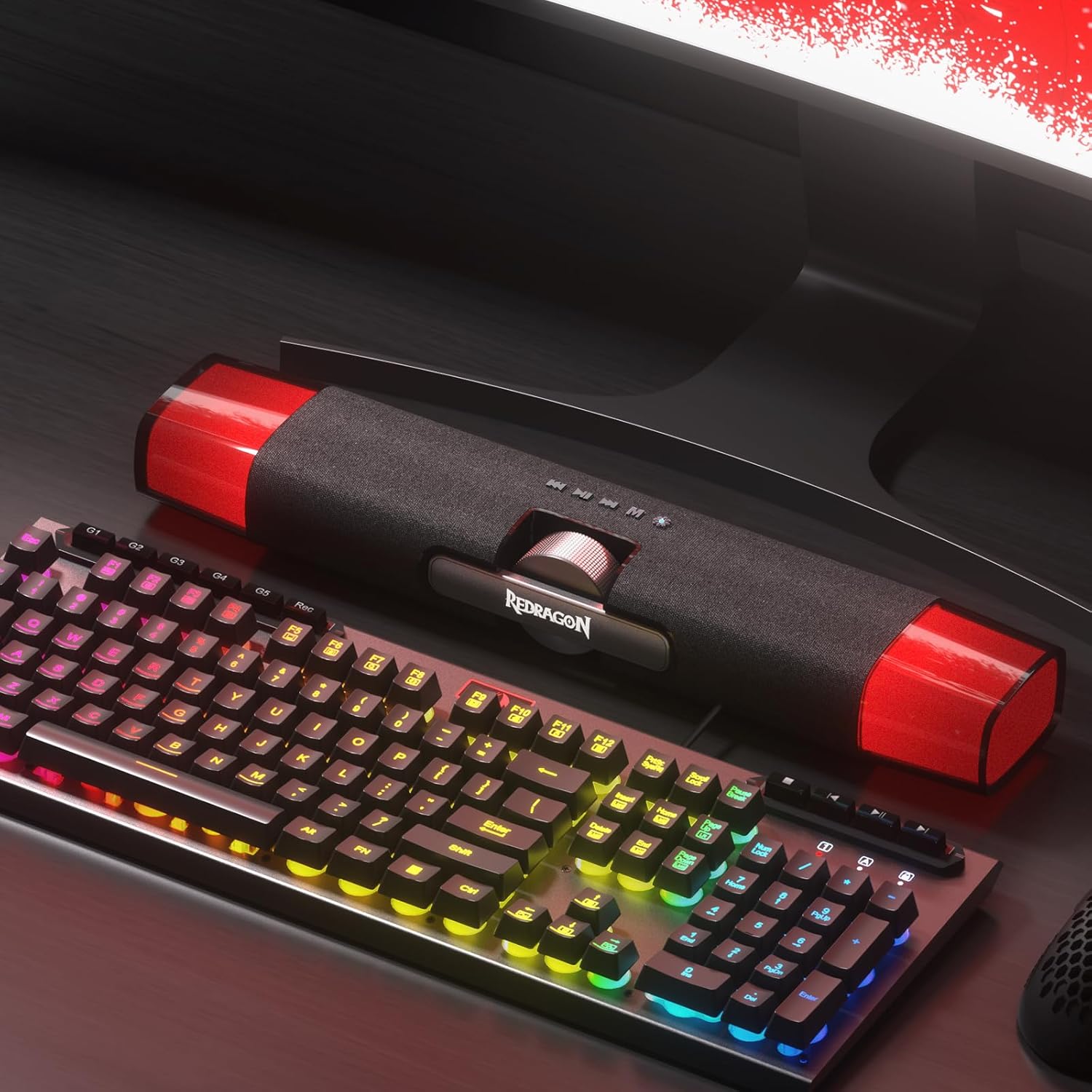 Redragon GS512 RGB Speakers Stereo Soundbar w/BT 5.0/USB Mode RGB - مكبر صوب