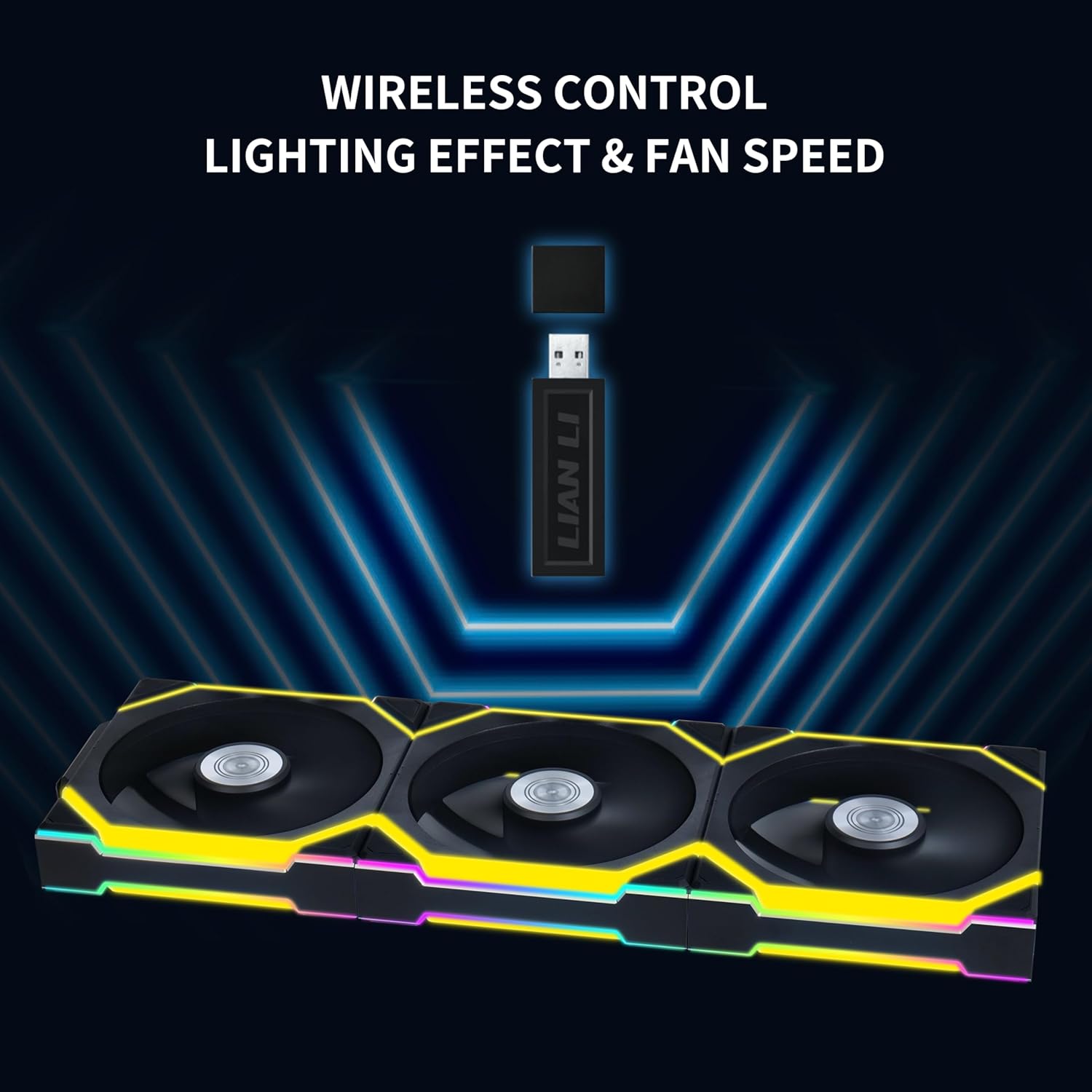 Lian Li UNI FAN SL Wireless 120mm – Black (Single Pack) ARGB PWM PC Fan- مروحة