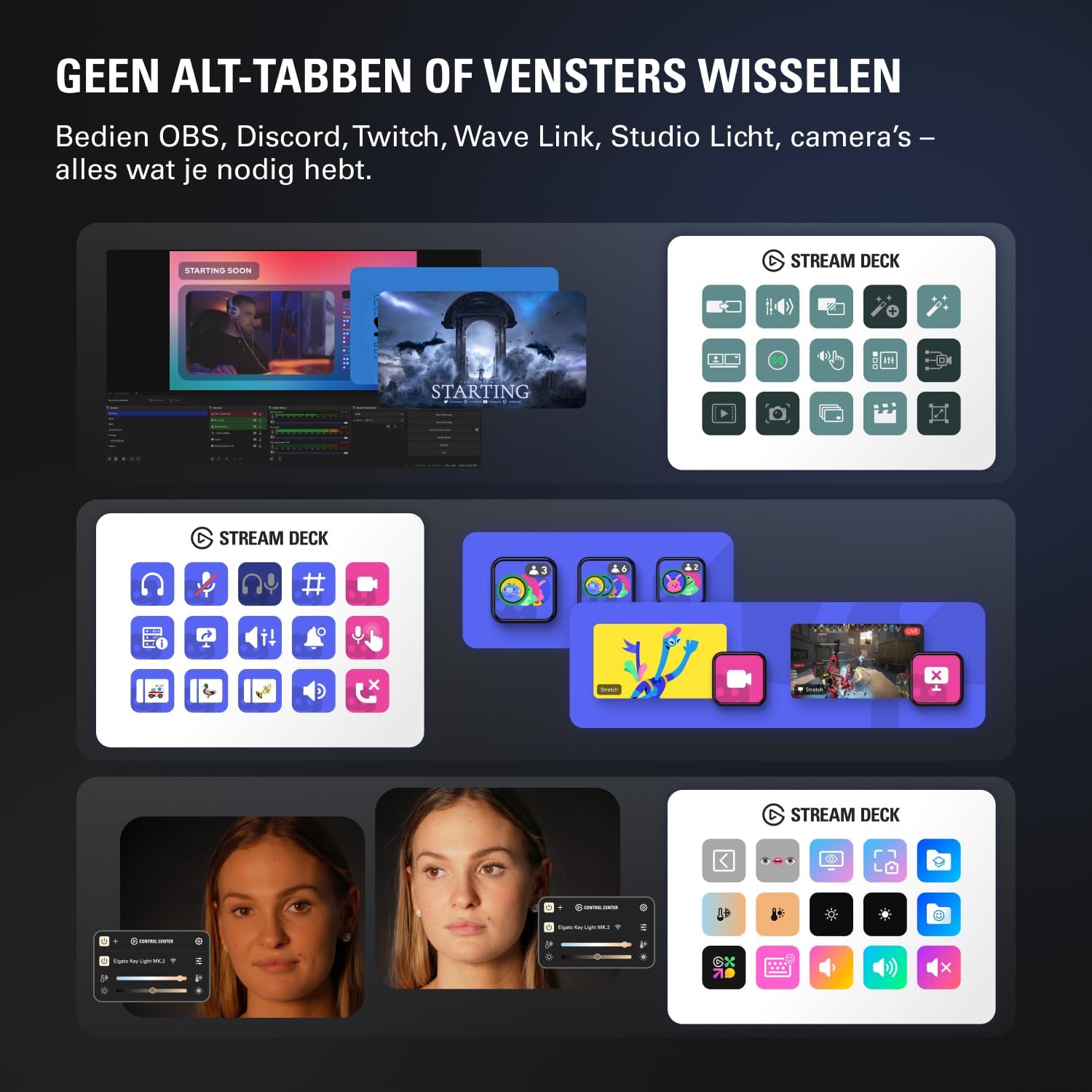 Elgato Stream Deck MK.2 White – Studio Controller, 15 macro keys, trigger actions in apps and software like OBS, Twitch, YouTube and more, works with Mac and PC