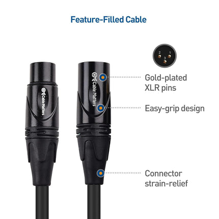 كابلات XLR ذكر إلى أنثى من Cable Matters، كابل ميكروفون XLR بطول 10 أقدام/3 أمتار - كيبل