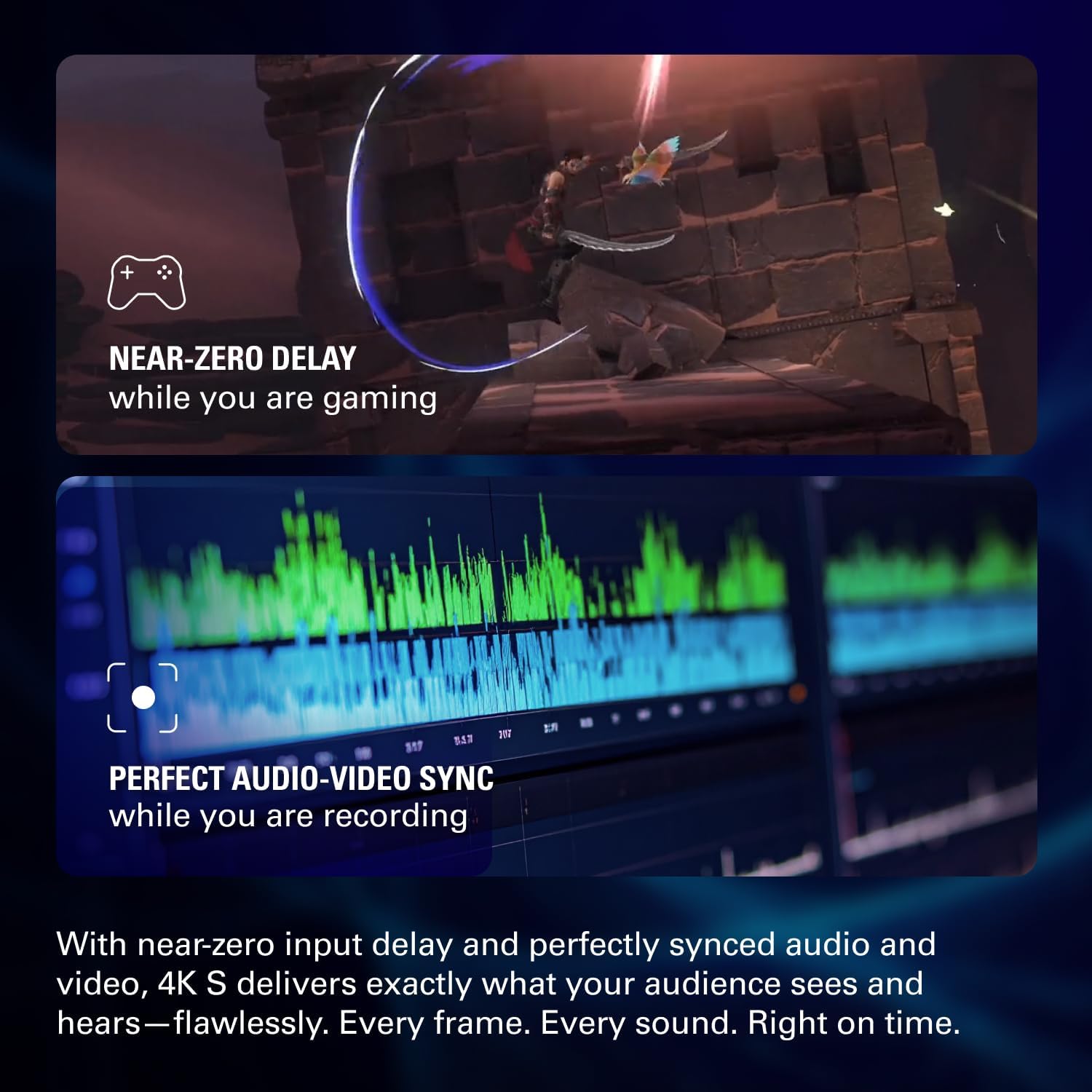 Elgato 4K S Capture Card for PS5, Xbox Series X/S, Switch 2 - 4K60, 1440p120 or 1080p240 passthrough - جهاز تسجيل أحترافي