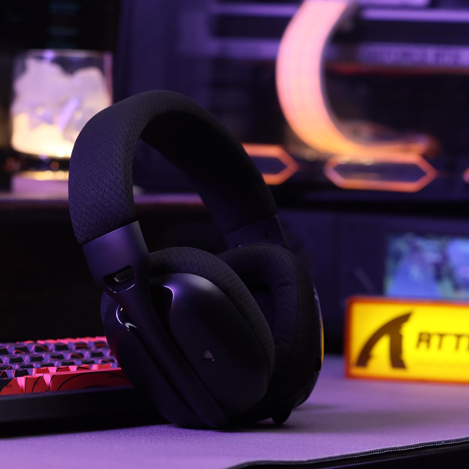 ATTACK SHARK L80PRO Wireless Gaming Headset Lightseed Tech- Built-in & Detachable Dual Microphone-Lightweight Headphone with Tri-Mode(2.4GHz USB C&A Dongle/BT/Wired)-for PC Mac Switch Win-Black - سماعة قيمنق وايرليس
