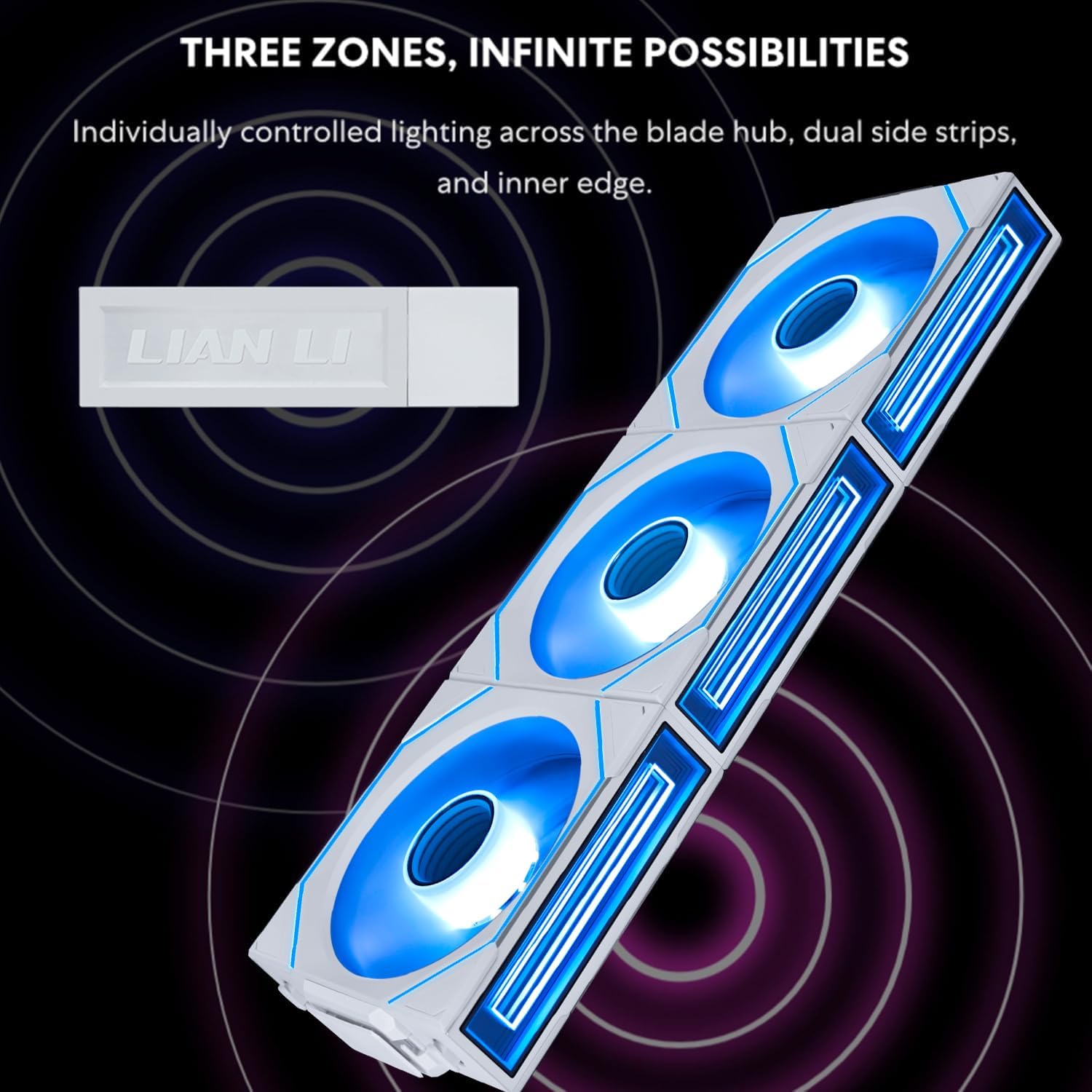 Lian Li UNI Fan SL-Infinity Wireless 120 Single Pack Cooling Fan White - مروحة بيضاء