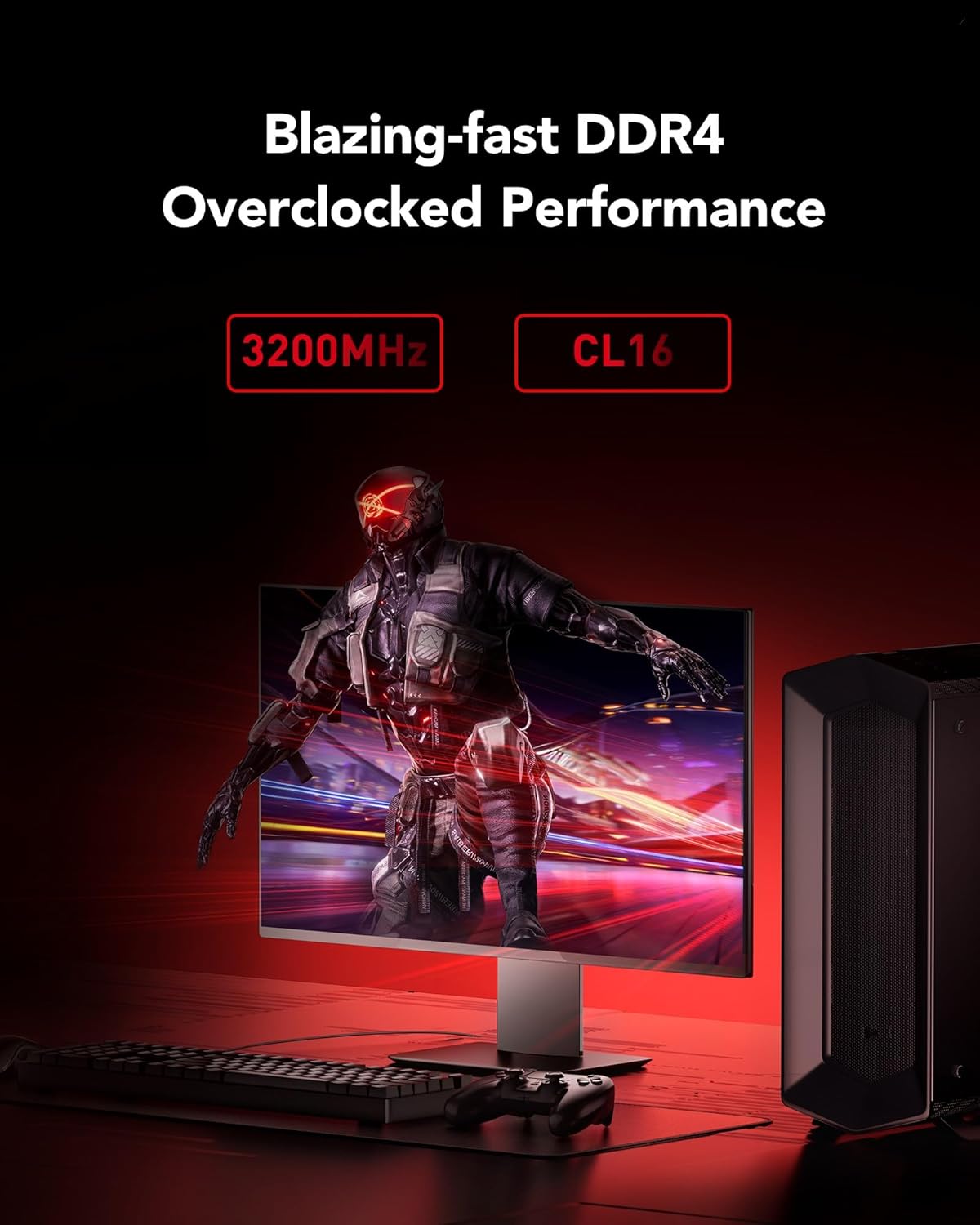 Lexar ARES RGB DDR4 RAM 16GB Kit (2x8GB) 3200MHz CL16 , DDR4  Black - الذاكرة العشوائية