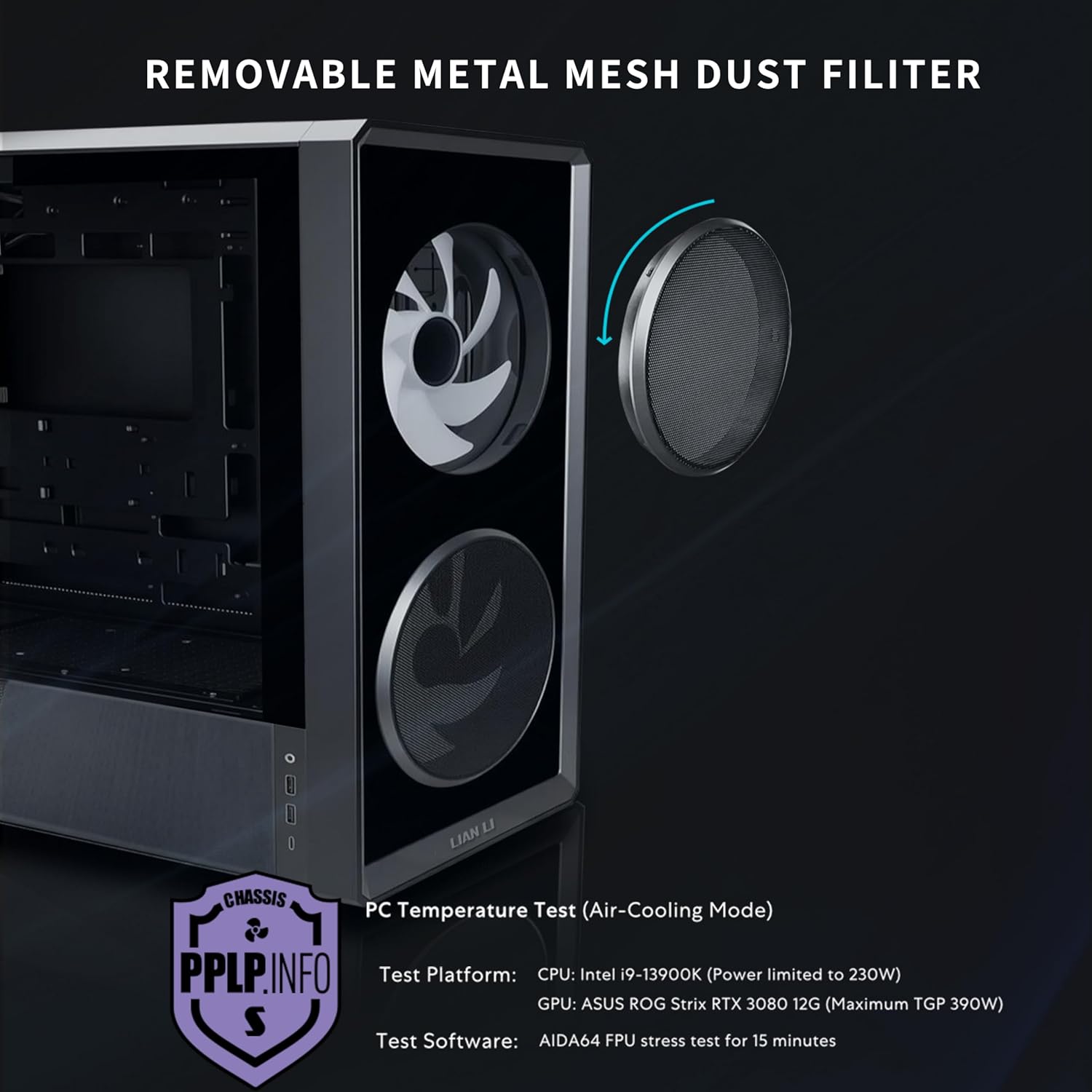 Lian Li LANCOOL 217 INF Infinity Mirror Computer Case, Mid-Tower ATX PC Case with Pre-Installed Fans, Black - كيس اسود