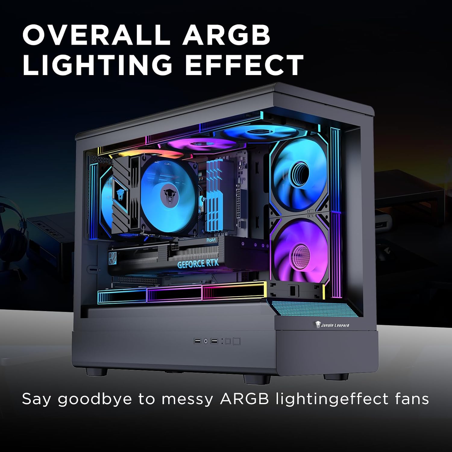 JUNGLE LEOPARD Astro Series Interstellar-V2 Daisy Chain RGB PC Fan Black Three-Pack F/R - مروحة