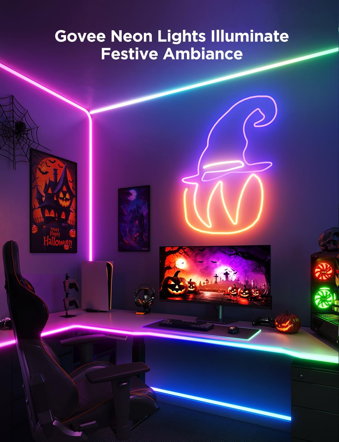 Govee Neon Rope Light 2 (5m / 16.4ft, H61D5) – Ultra-Flexible RGBIC Smart Neon LED Strip with Matter Support - إضاءة نيون