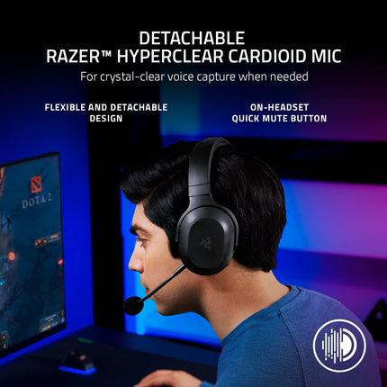 RAZER BARRACUDA X Wireless Headset Black | Multi-Platform Gaming | Mobile Headset | Detachable HyperClear Mic | 20 Hr Battery |  Compatible w/PC | PS5 | Switch | Android - سماعات احترافية سوداء من ريزر لجميع  الأجهزة