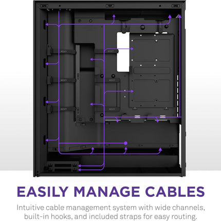 NZXT H7 Flow RGB Mid Tower ATX Airflow Black Case - كيس أسود مع أر جي بي