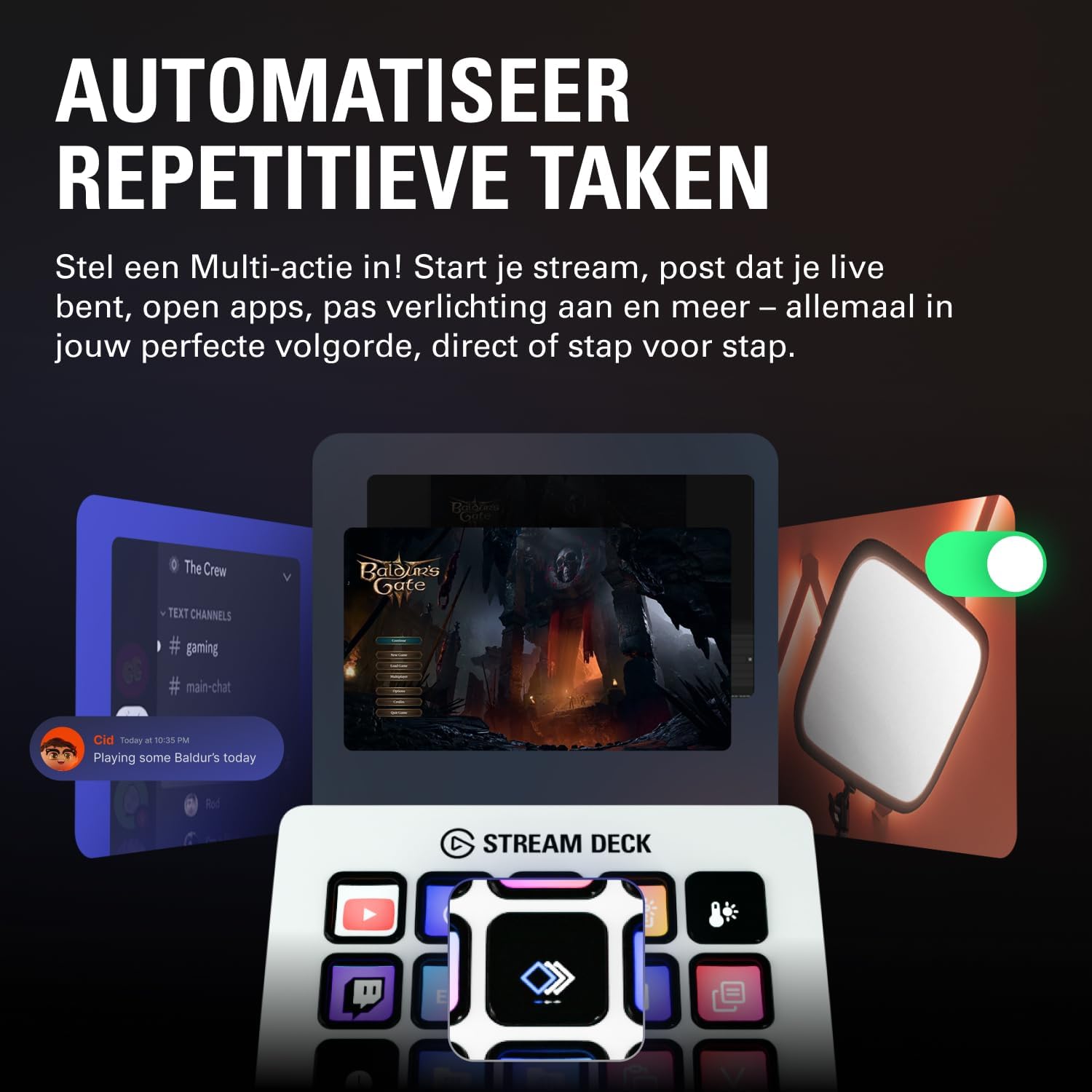 Elgato Stream Deck MK.2 White – Studio Controller, 15 macro keys, trigger actions in apps and software like OBS, Twitch, YouTube and more, works with Mac and PC