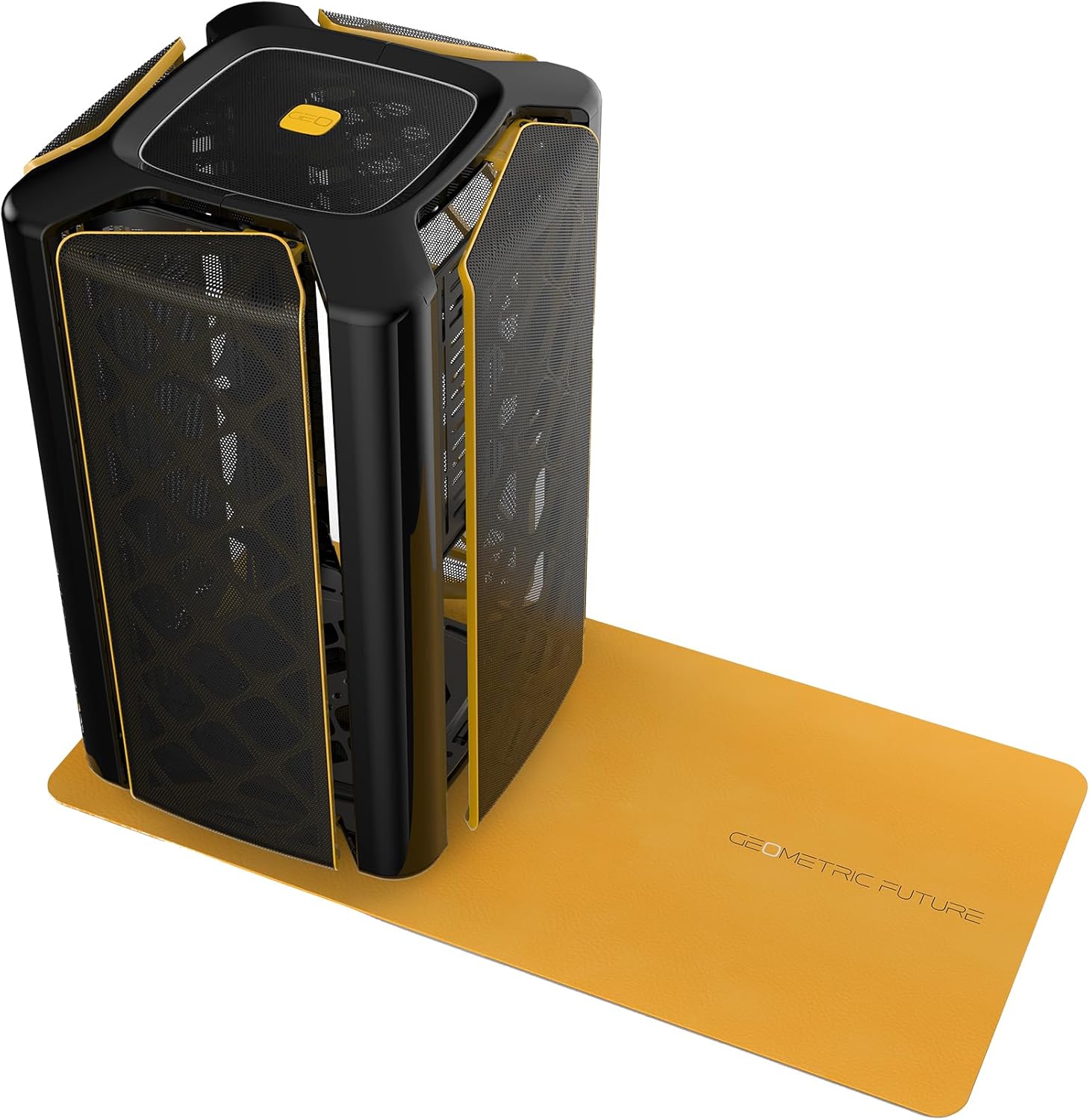 Geometric Future M2 The ARK Mesh Black, High Airflow Open Frame, mATX/Mini ITX Gaming Case, Crystal Coating, Support 350mm GPU, ATX PSU, Type C Hub, 360 Radiator - كيس صغير