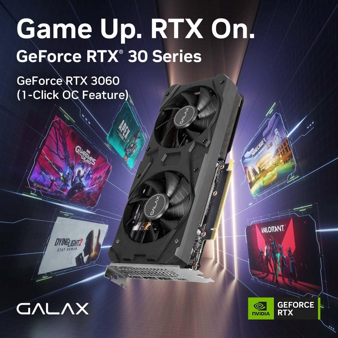 GALAX GeForce RTX™ 3060 1-CLICK OC 1-Click OC, GeForce RTX™ 30, Graphics cards - كرت شاشه