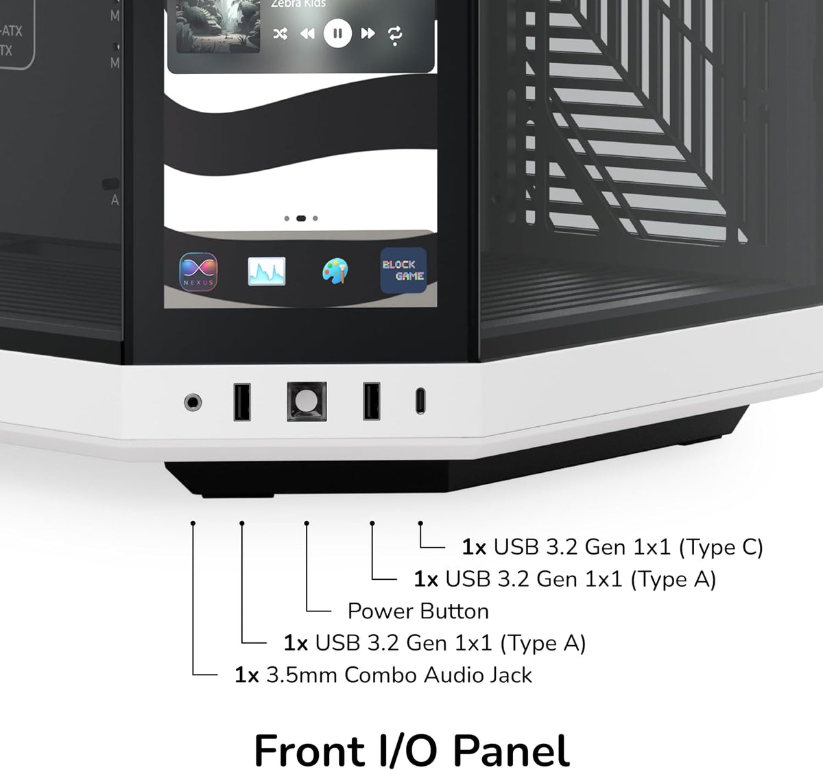 Hyte Y70 Touch Infinite Dual Chamber Mid-Tower ATX Case – Panda White/Black, 14.5