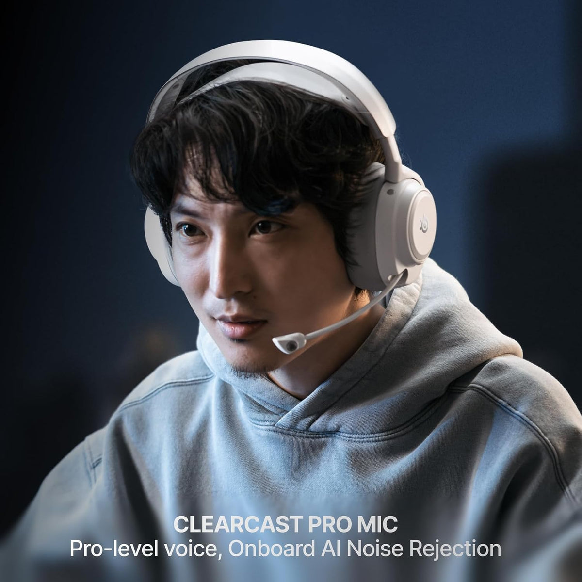 SteelSeries Arctis Nova Pro Omni White Multi-System Wireless Gaming Headset – Active Noise Cancellation, Hi-Res Audio, Hot-Swappable Batteries & GameHub OLED - سماعة لا سلكية احترافية