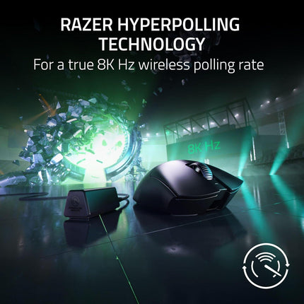 ماوس الألعاب اللاسلكي Razer DeathAdder V3 Pro + دونجل Hyperpolling اللاسلكي - ماوس 