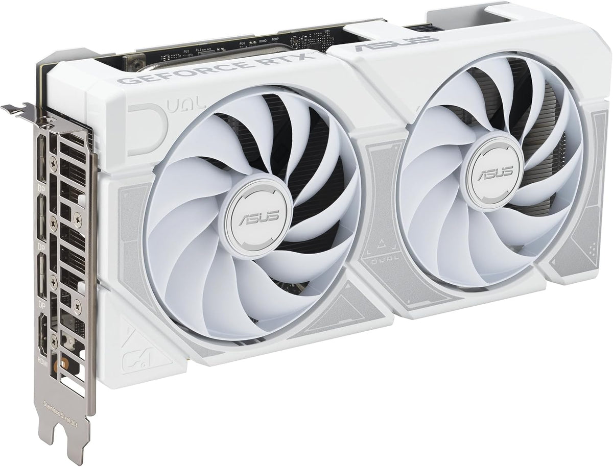 ASUS Dual GeForce RTX 5060 Ti 16GB GDDR7 White OC Edition Graphics Card – PCIe 5.0, Axial-tech Fans & All-White Aesthetic - كرت شاشة أبيض
