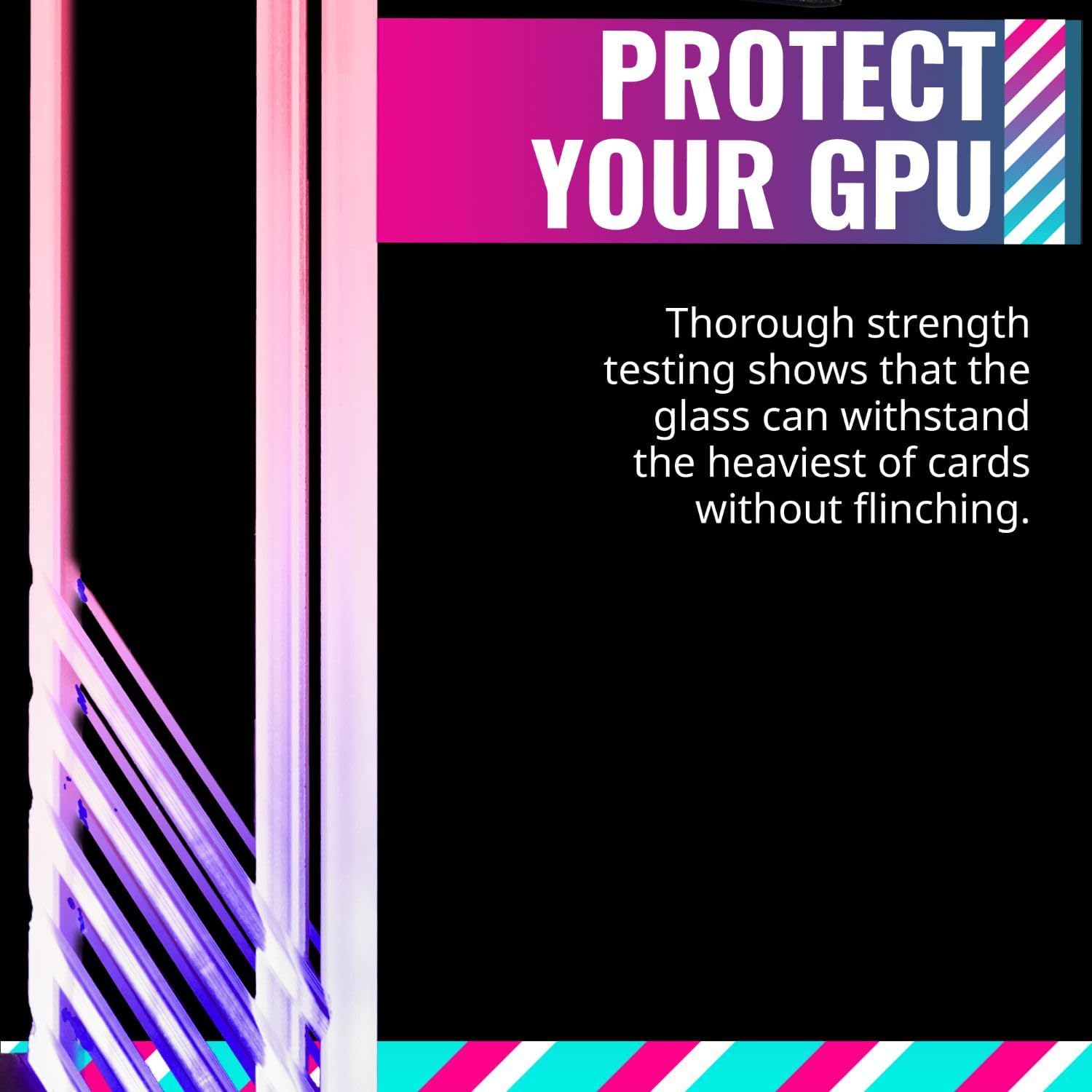 Cooler Master ARGB GPU Support Bracket, Edge-Lit ARGB Tempered Glass, Multiple Orientations - حامل كرت شاشة