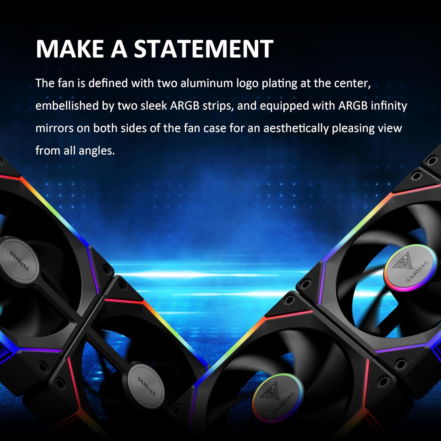 GAMDIAS AEOLUS P2-1203U Cooling Fans (Standard & Reverse Blades) - With Controller - مراوح تبريد
