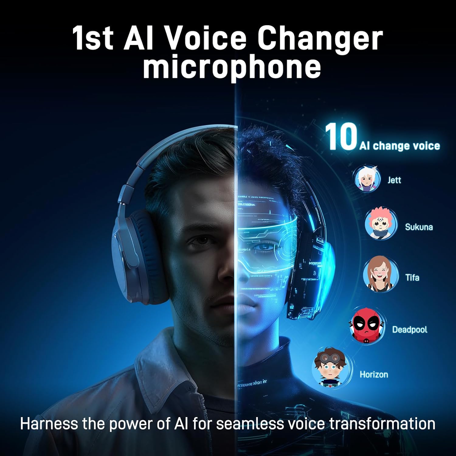 MAONO DM40 Pro wireless RGB Microphone With AI, Noise Cancellation, for Sony, Twitch, YouTube - Black - مايكروفون لاسلكي