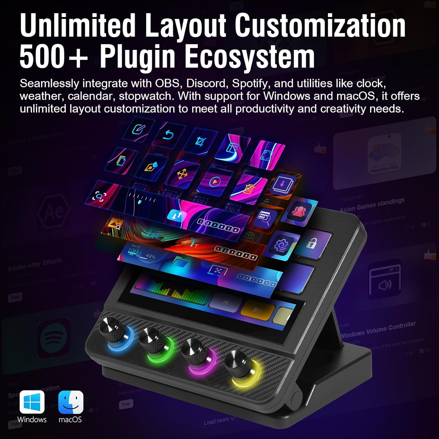 VSDINSIDE Stream Dock N4 Pro Controller Soundboard Programmable Keypad Black - مكسر صوت