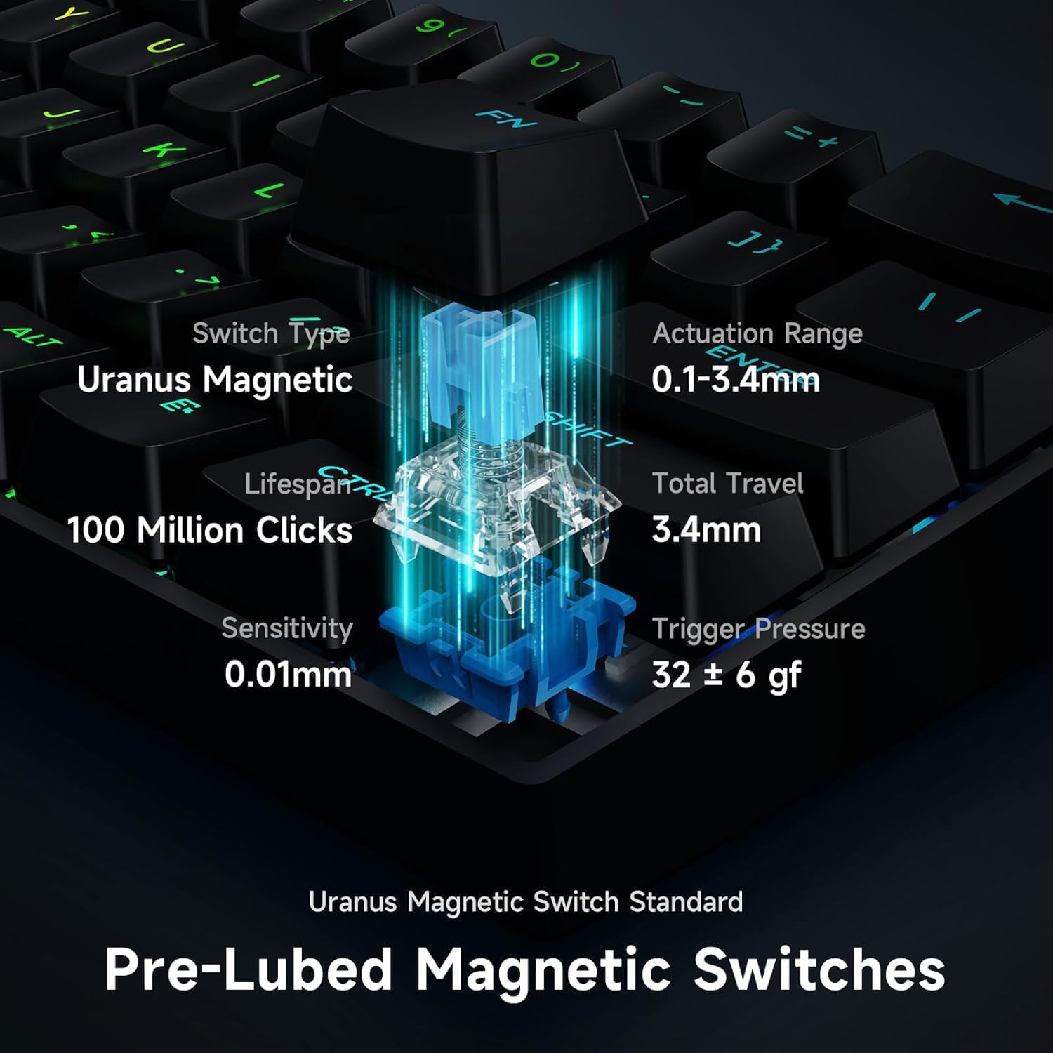 MCHOSE  ACE60-5A PRO 60%  Hall Effect URANUS Magnetic Switch  8kHz Polling Rate, -كيبورد لاسلكي للألعاب