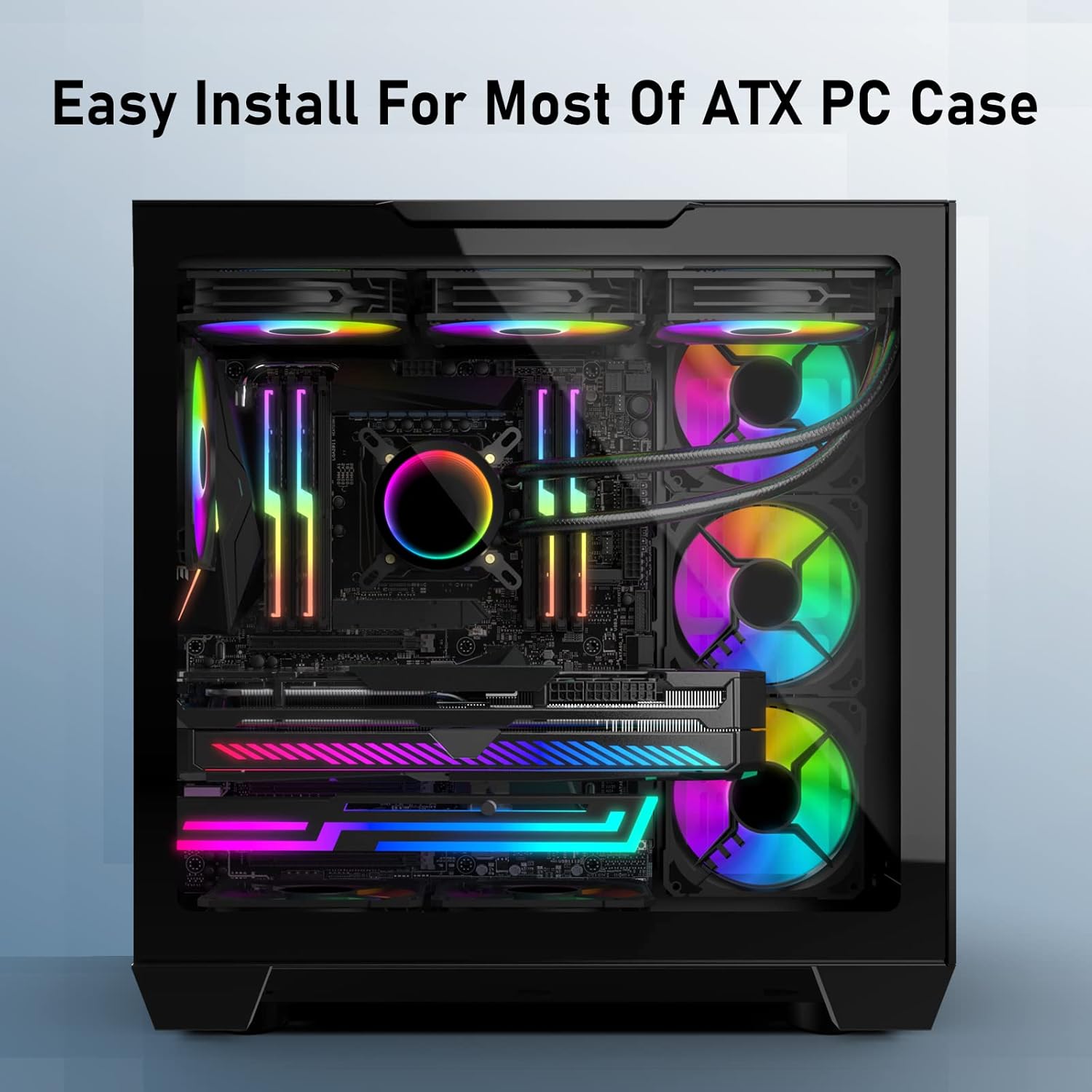 NVRADCHUA ARGB GPU Support Bracket, RGB GPU Holder, black - حامل كرت شاشة