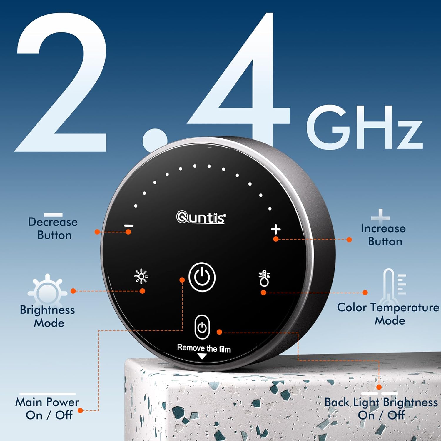 Quntis Computer Monitor Light Bar Dual Light Bar with Remote , Eye-Care, Gray - شريط إضائة للشاشة