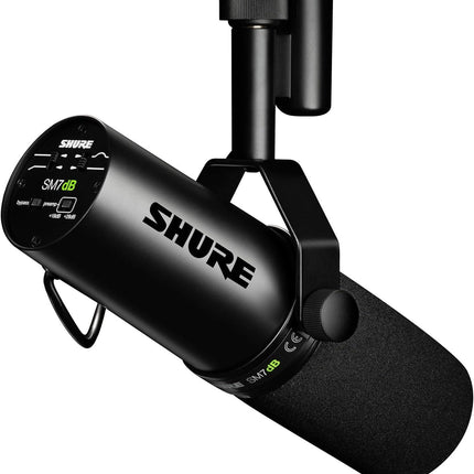 ميكروفون صوتي ديناميكي SM7dB من Shure مع مضخم صوت مدمج للبث والبودكاست والتسجيل - ميكروفون كس 