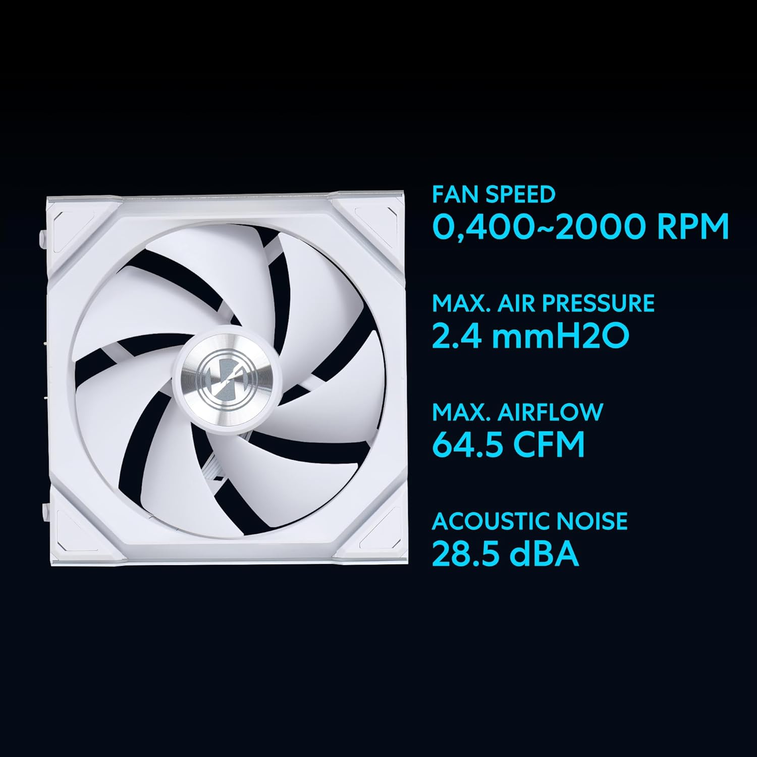 Lian Li UNI FAN SL Wireless 120mm – White (Single Pack) ARGB PWM PC Fan- مروحة