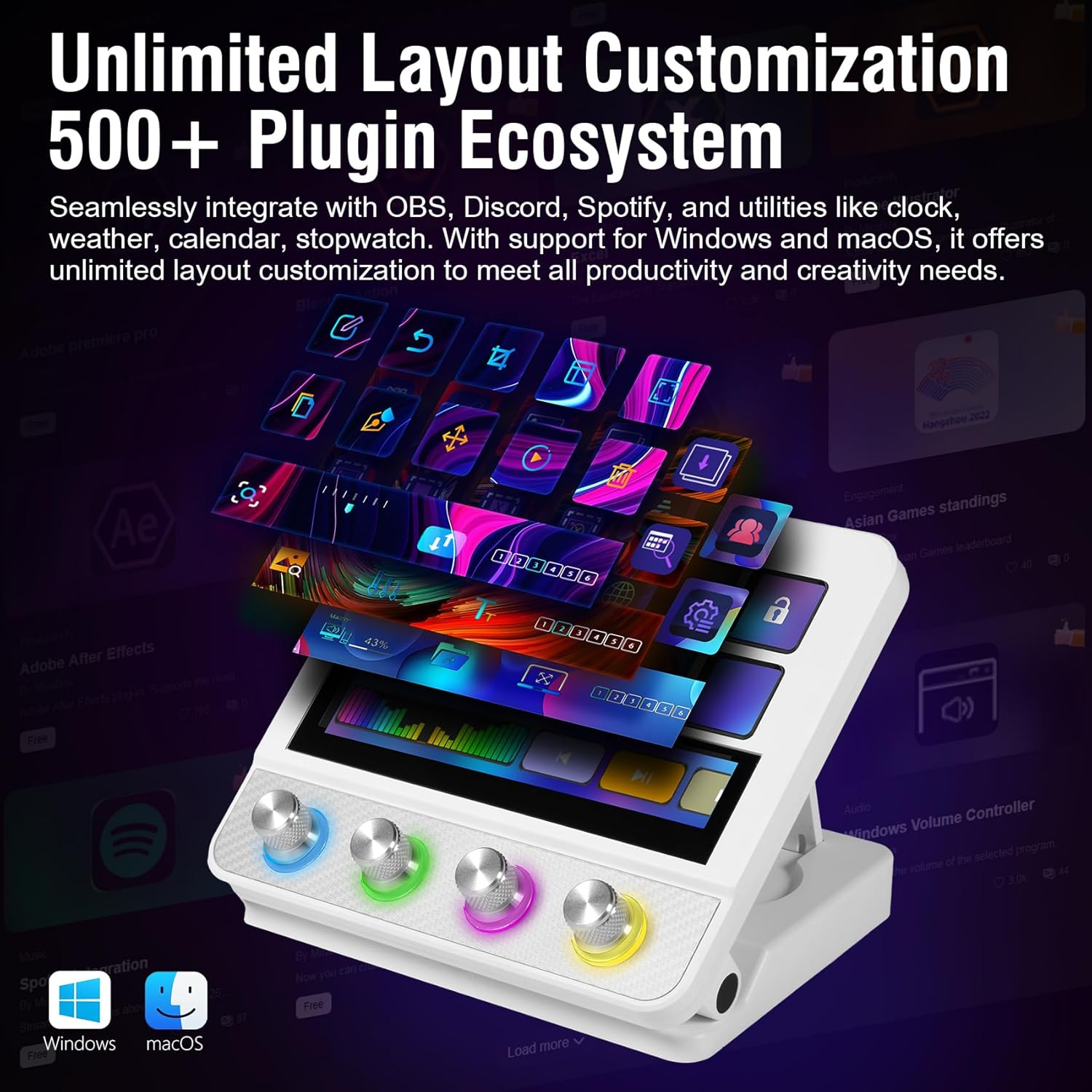 VSDINSIDE Stream Dock N4 Pro Controller Soundboard Programmable Keypad White - مكسر صوت