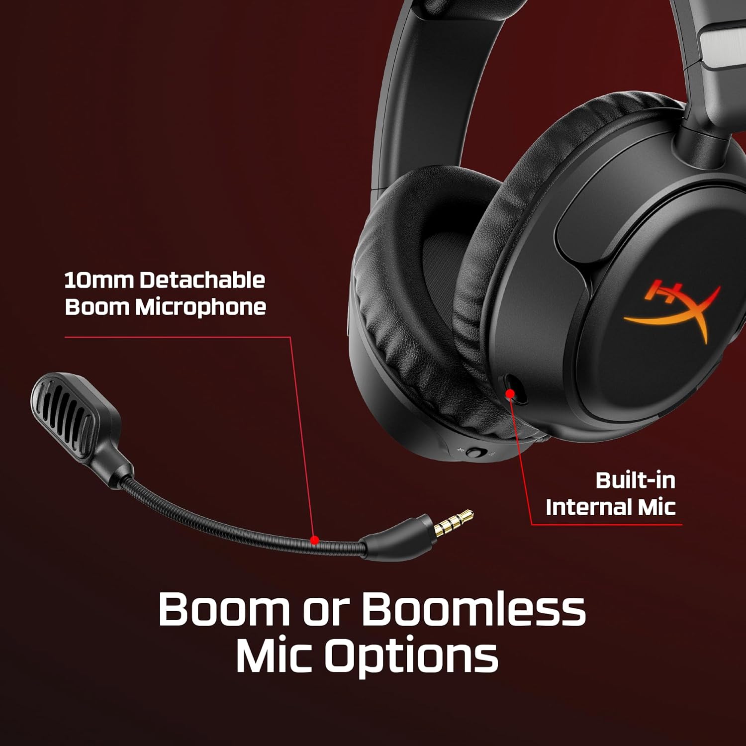 HyperX Cloud Flight 2 – Wireless Gaming Headset, Customizable RGB Lighting with Removable Earcup Plates, up to 100 Hours of Battery Life, 2.4GHz & Bluetooth, Multi-Platform Compatibility - White - سماعه وايرليس