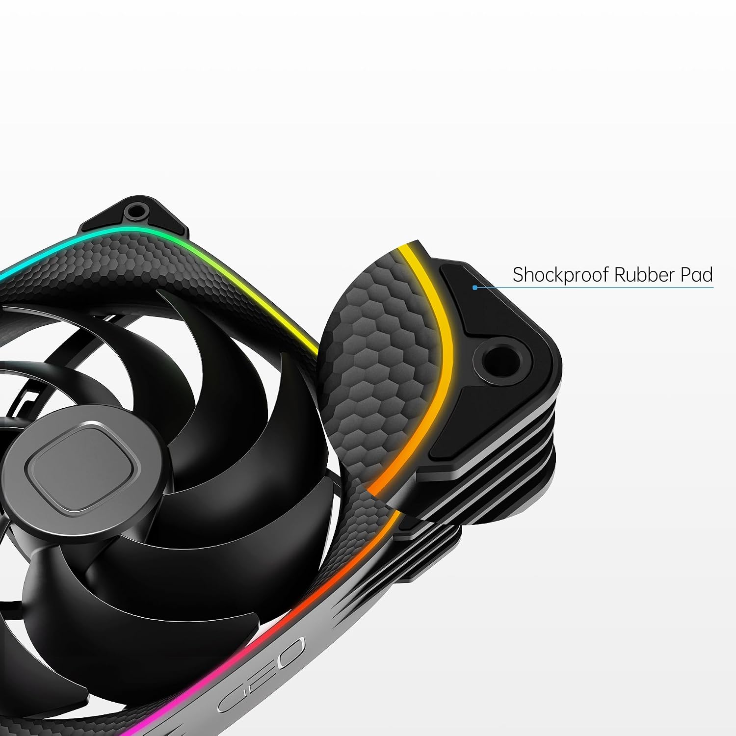 Geometric Future Squama 2503 140mm ARGB PWM Fan 3-Pack - White - مراوح كيس كبيرة بيضاء
