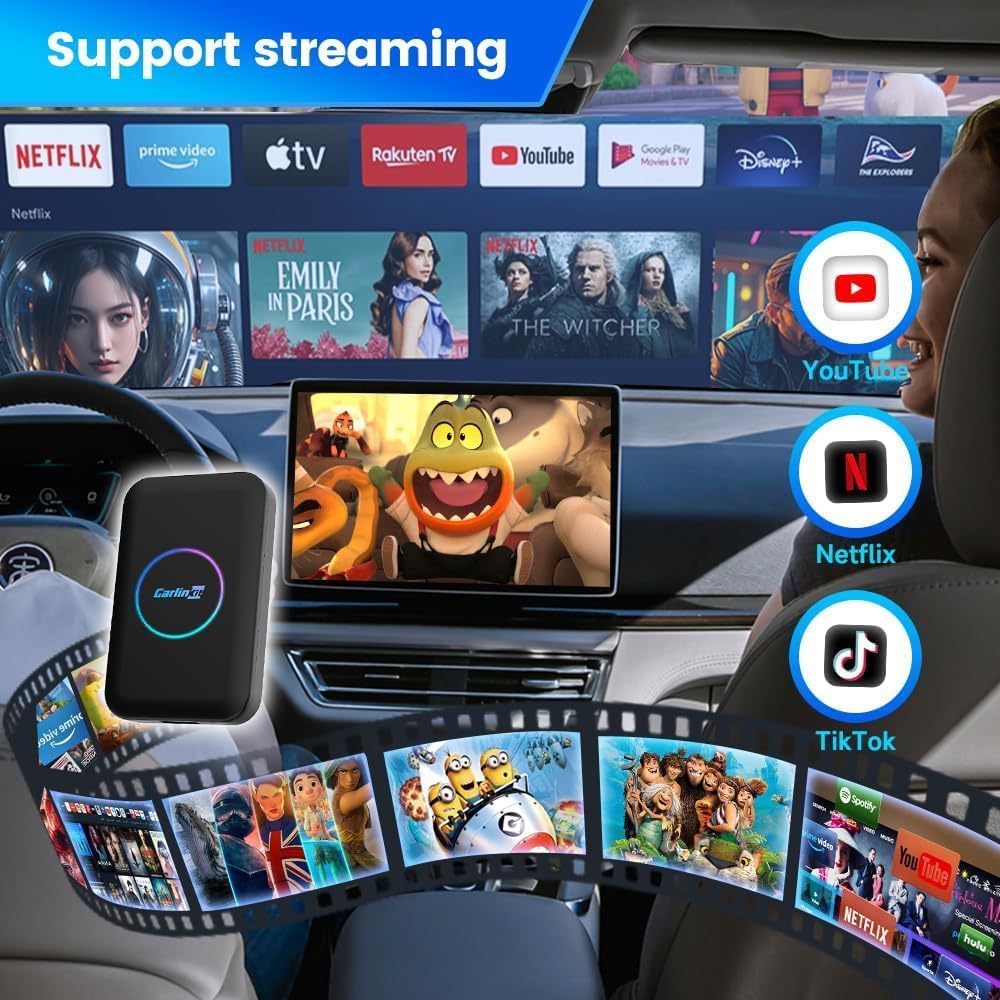 Carlinkit TBox LITE S Android 13 AI Box (4GB RAM + 64GB, Qualcomm 8-Core, Wireless CarPlay & Android Auto) - قطعة تحويل الكاربلاي الى لاسلكي