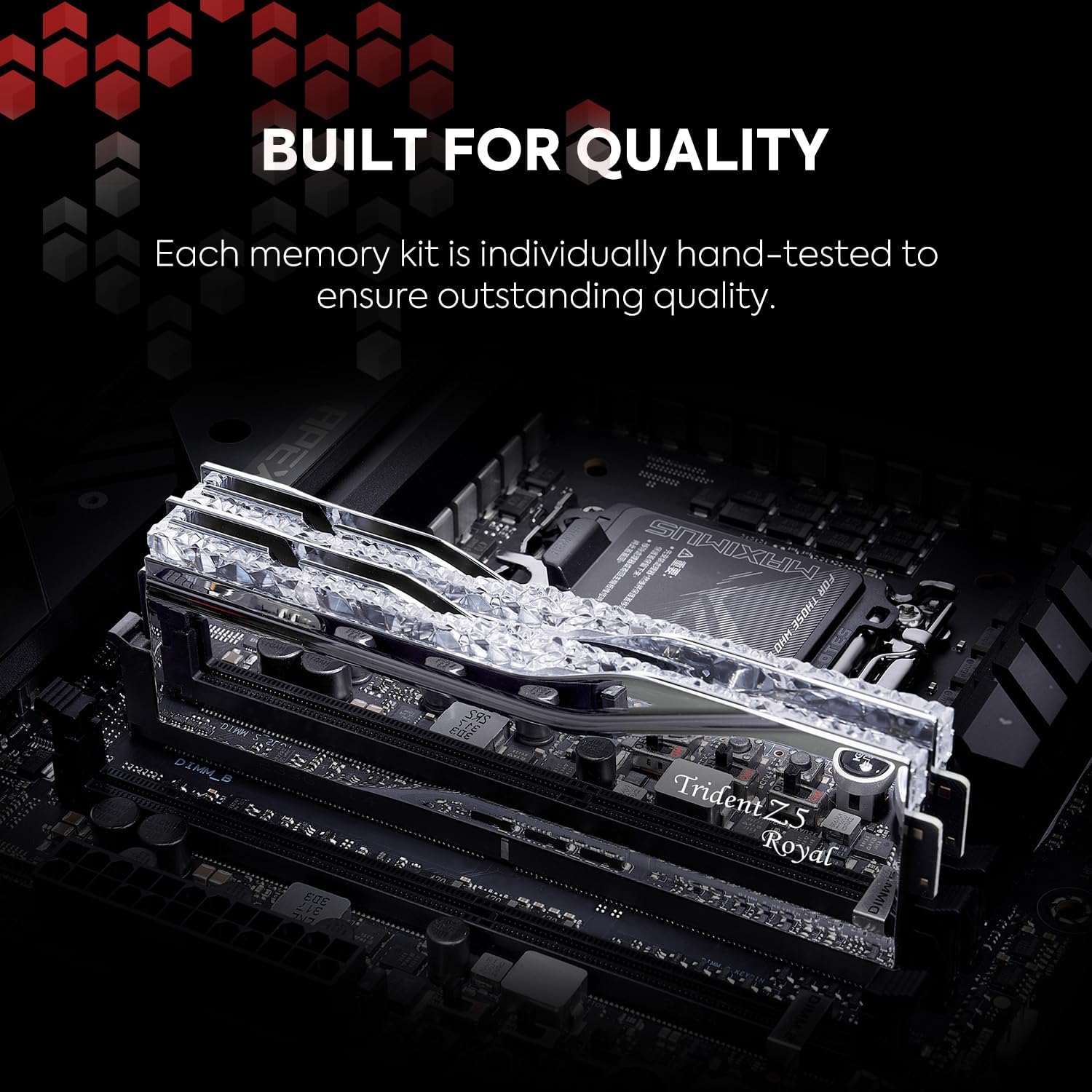 G.SKILL Trident Z5 Royal Series DDR5 RAM (Intel XMP 3.0) 48GB (2x24GB) 8000MT/s CL40-48-48-128 1.35V Desktop Computer Memory U-DIMM - Silver - رامات