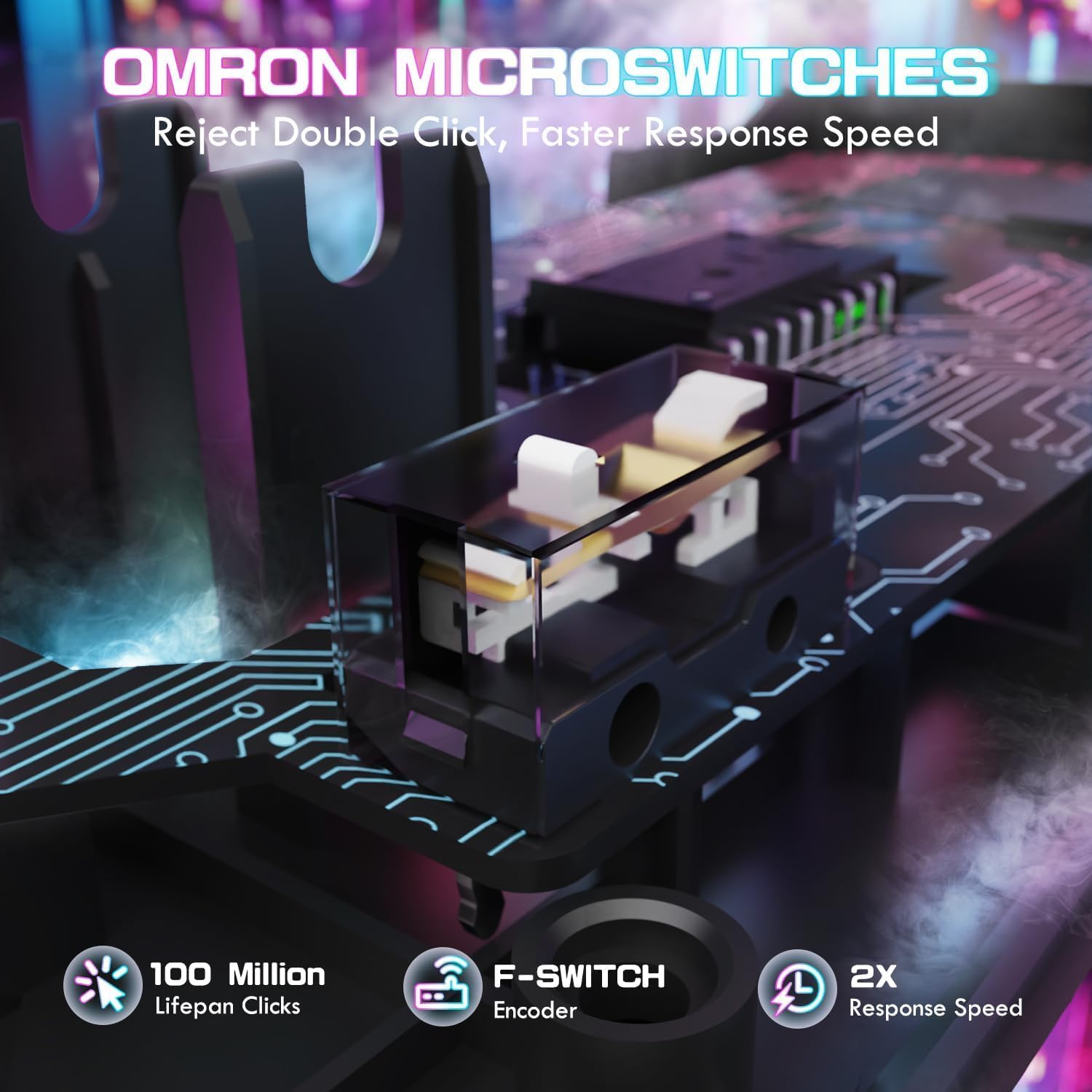 ATTACK SHARK X1 Tri-mode Gaming Mouse With Touchpad RGB Charging Dock Black - ماوس ممتاز مع شاحن بالبصمة