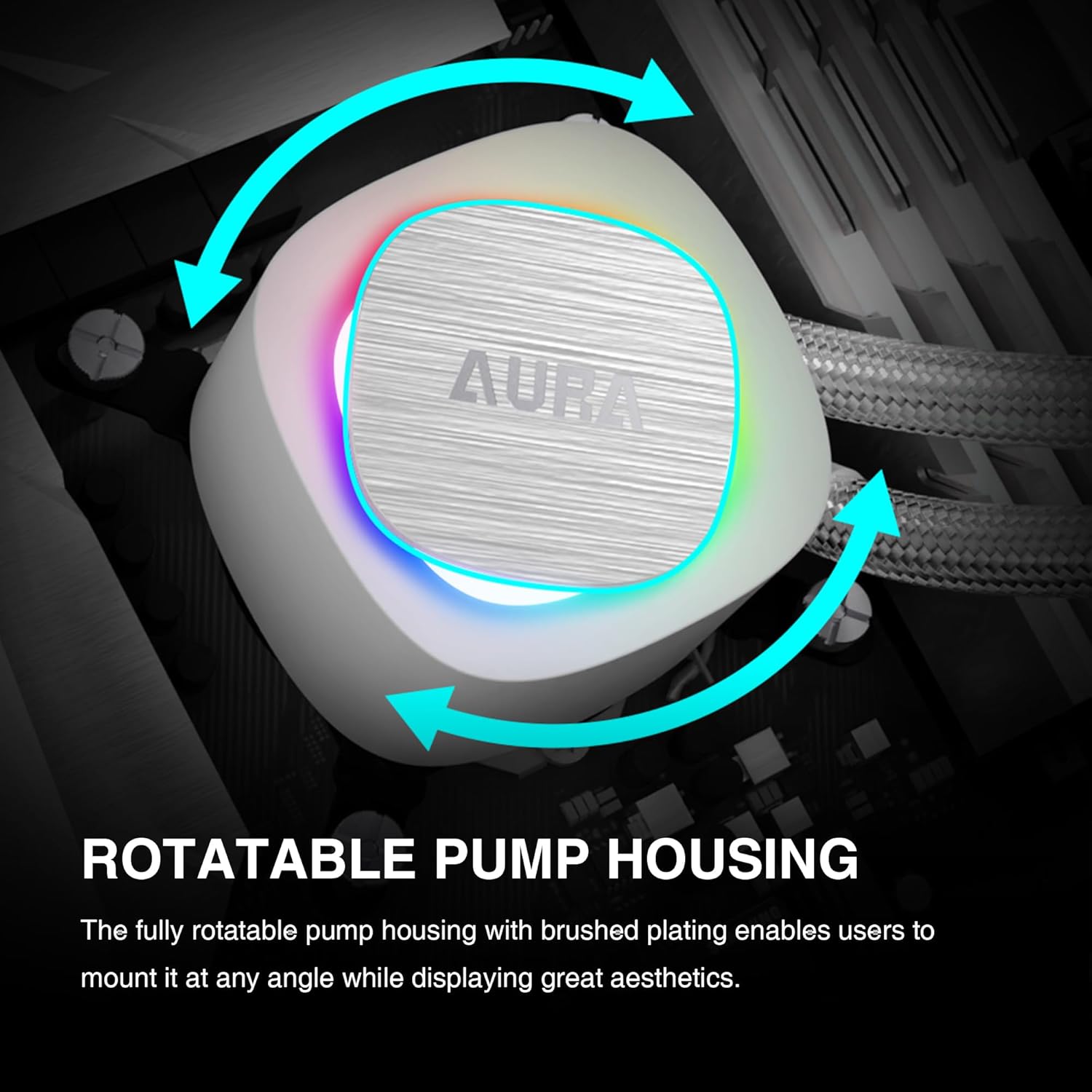 Gamdias Aura GL240 V2 WH CPU Liquid Cooler White Support Intel & AMD CPU Socket AM5, AM4, AM3+,AM3,AM2,LGA1700, 1200, 2066, 1151,1156 | 3rd Gen Dual Chamber Pump/Close-Loop AIO - مبرد مائي