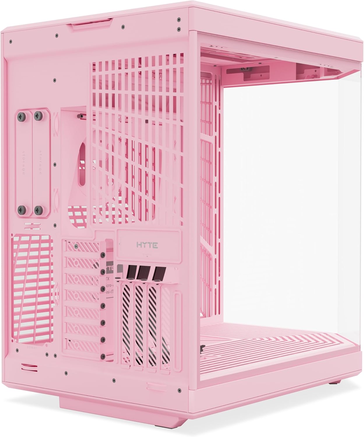 HYTE Y70 touch infinite Mid-Tower ATX CASE Strawberry Milk, Dual Chamber, PCIE 4.0 Riser Cable - Pink - كيس زهري